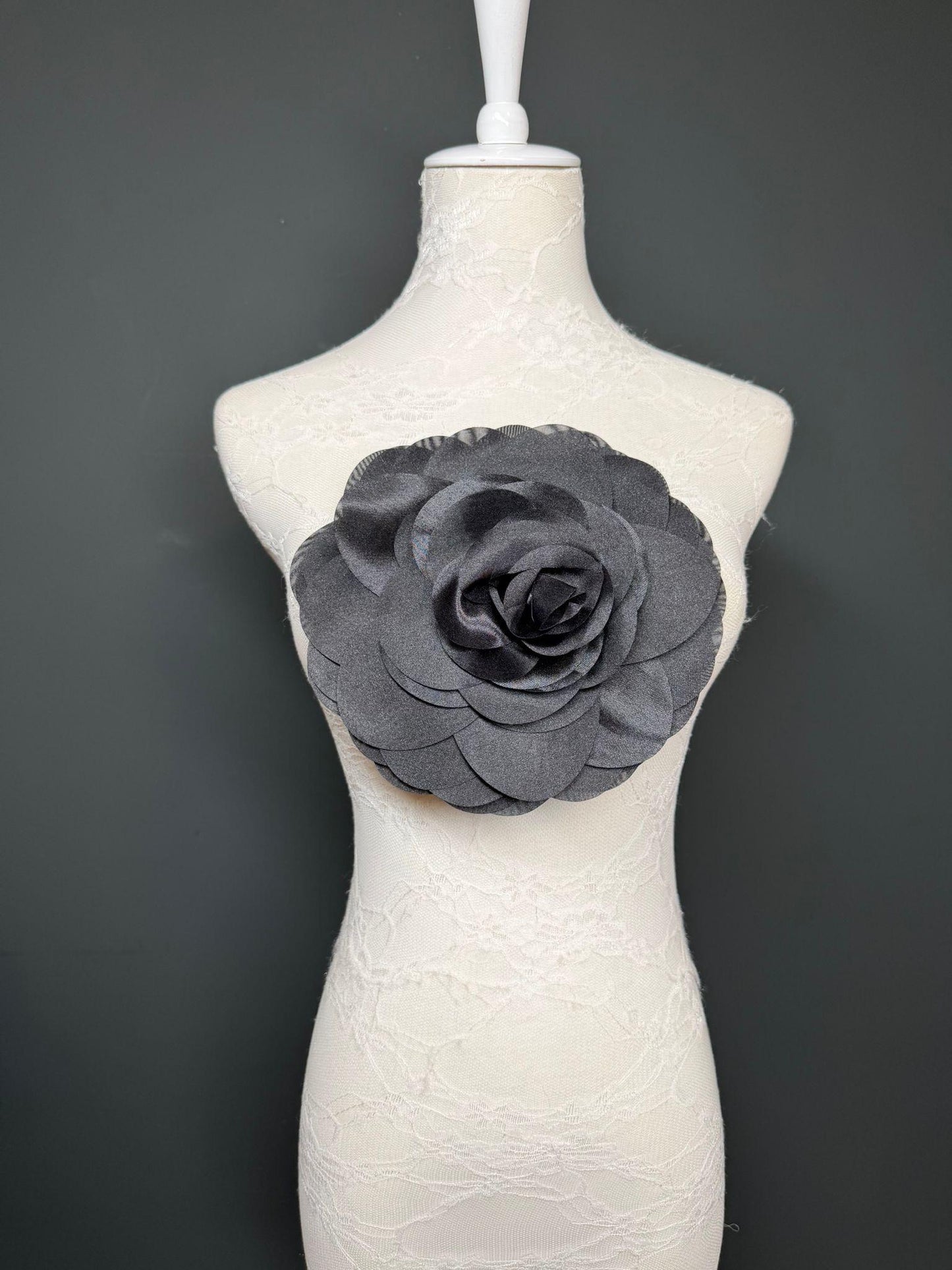 Large Corsage Flower, Black, 5 colours, 8.5” Wide, 21cm