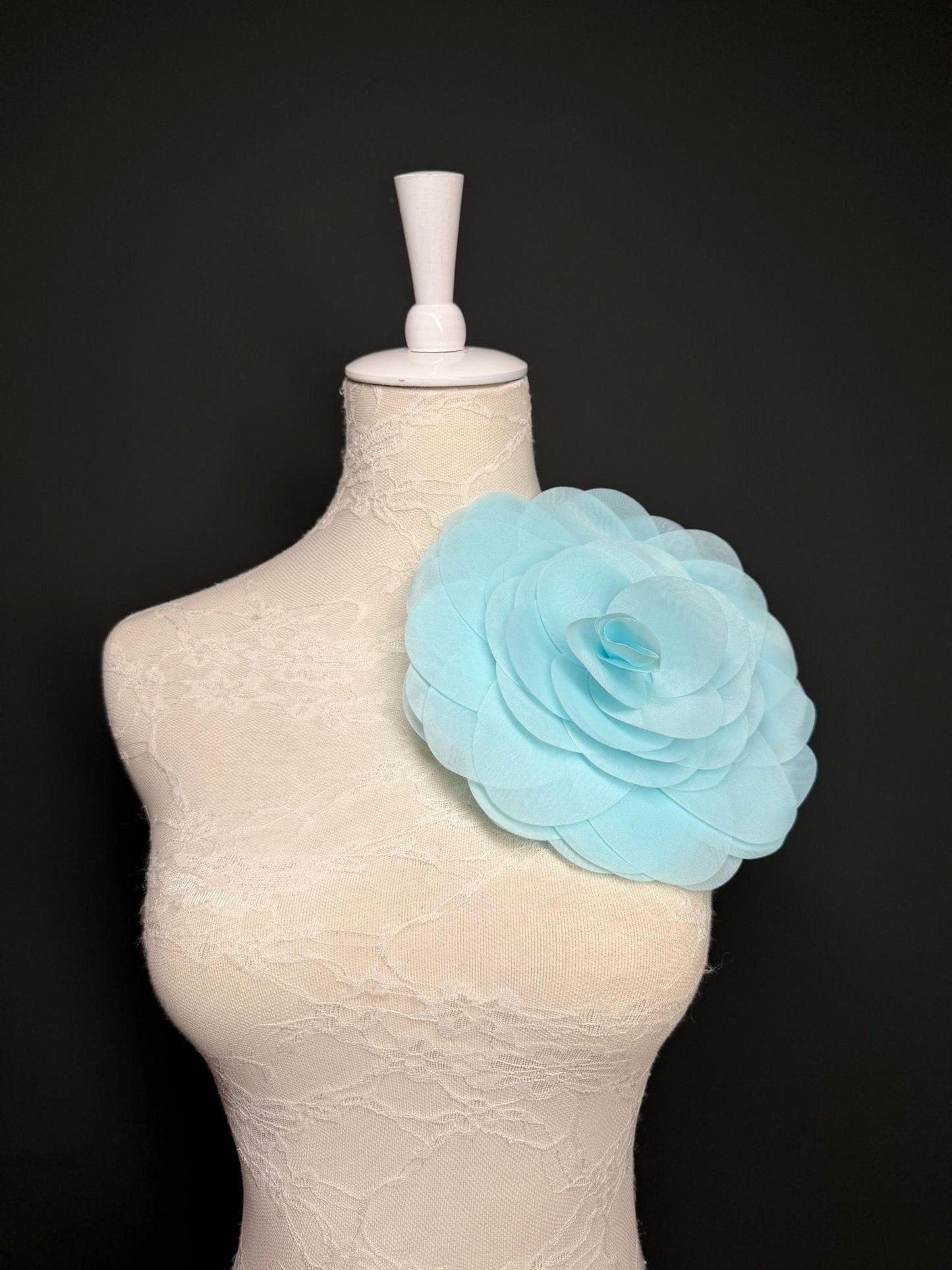 Large Corsage Flower, Blue, 5 colours, 8.5” Wide, 21cm