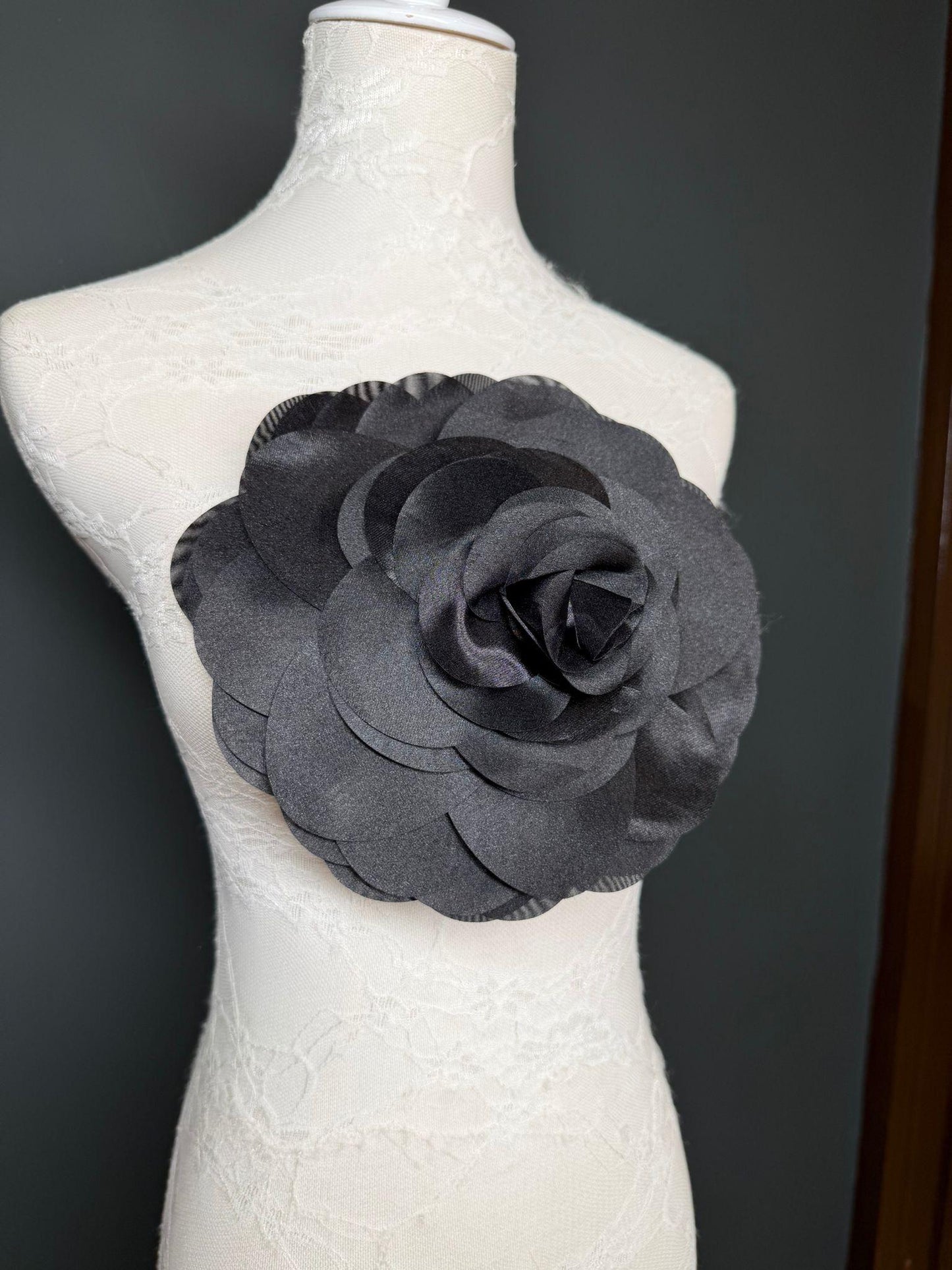 Large Corsage Flower, Black, 5 colours, 8.5” Wide, 21cm