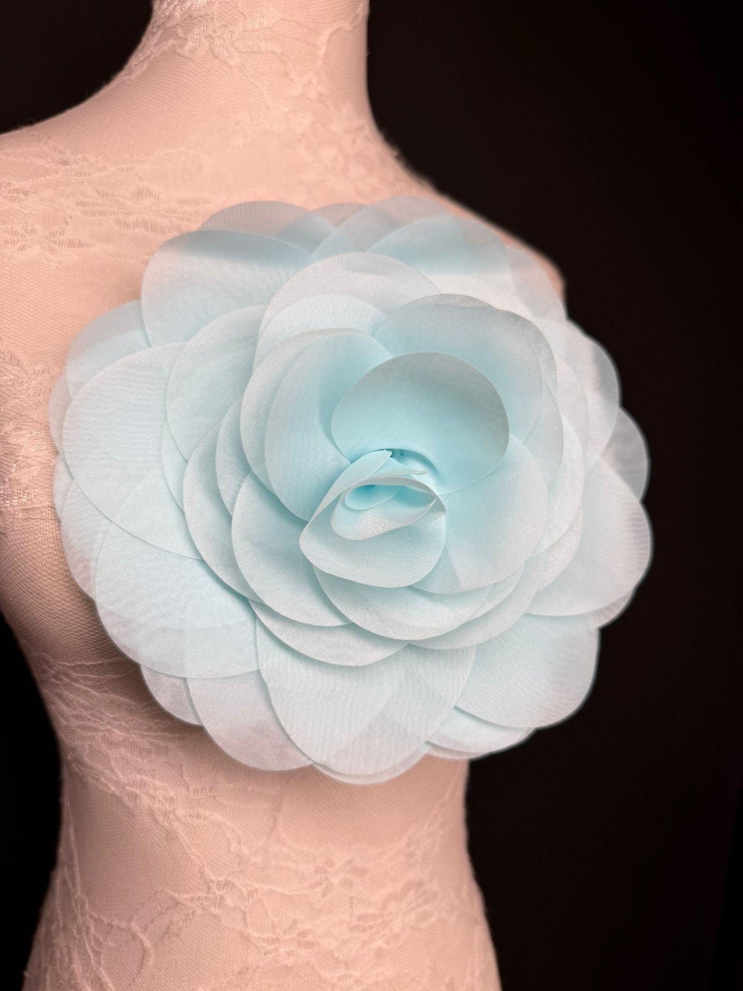 Large Corsage Flower, Blue, 5 colours, 8.5” Wide, 21cm
