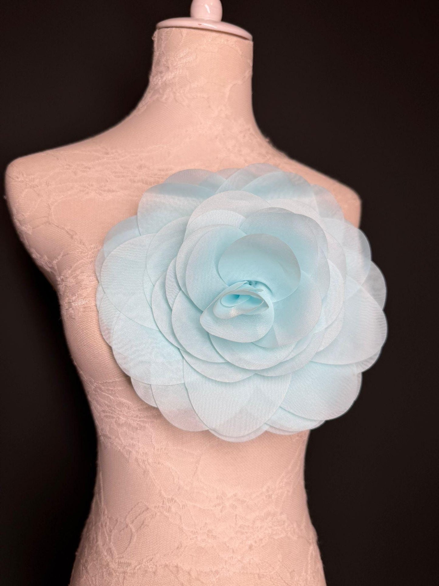 Large Corsage Flower, Blue, 5 colours, 8.5” Wide, 21cm