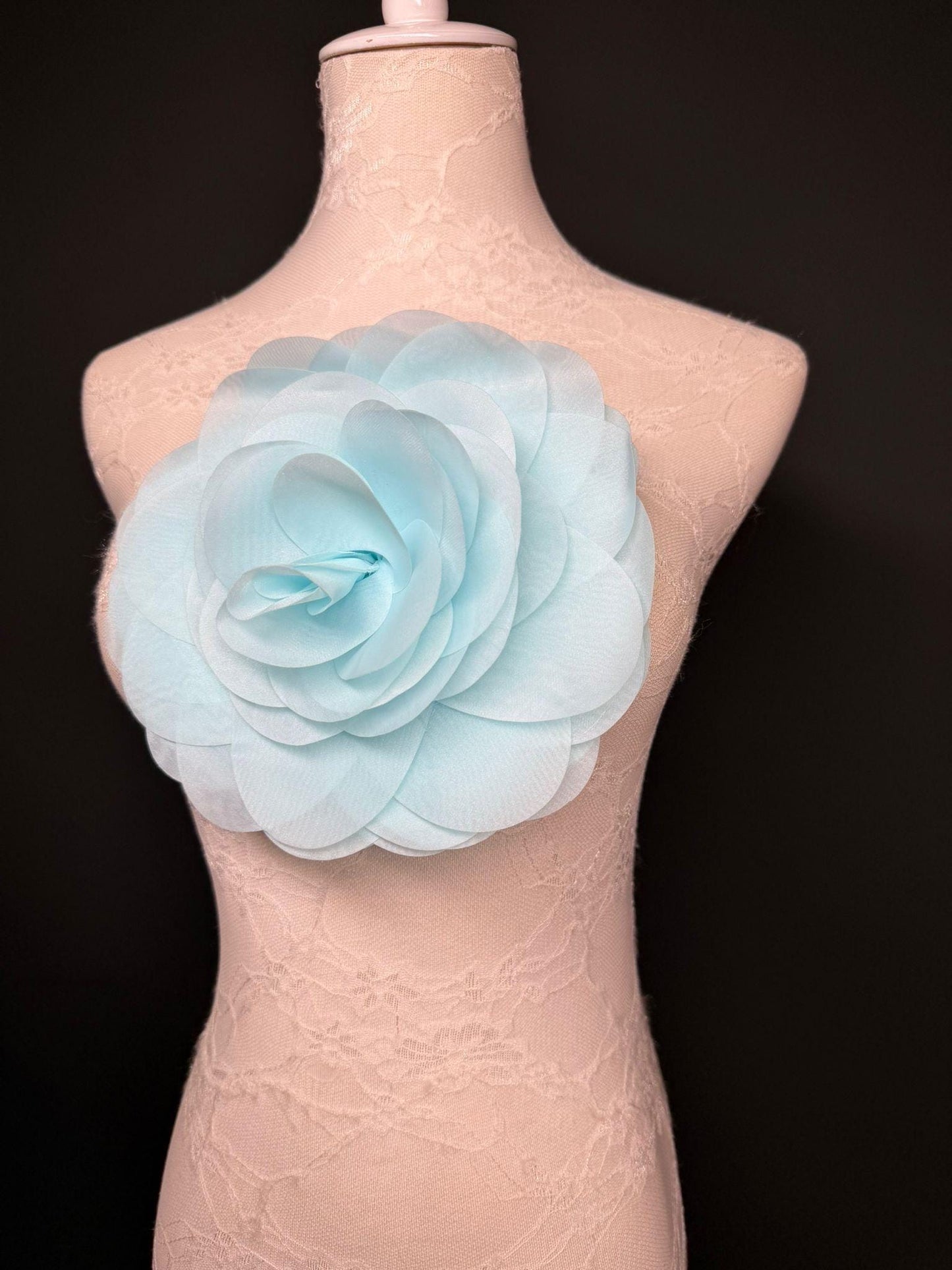 Large Corsage Flower, Blue, 5 colours, 8.5” Wide, 21cm