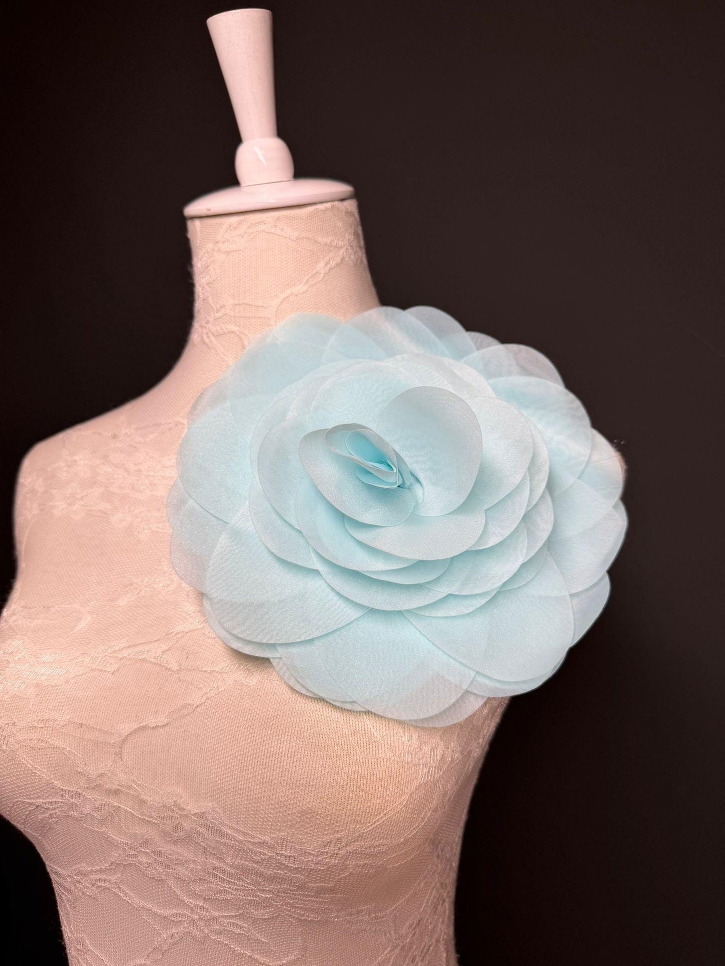 Large Corsage Flower, Blue, 5 colours, 8.5” Wide, 21cm