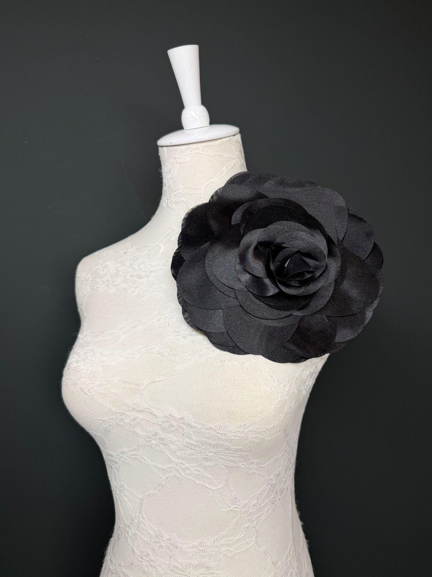 Large Corsage Flower, Black, 5 colours, 8.5” Wide, 21cm