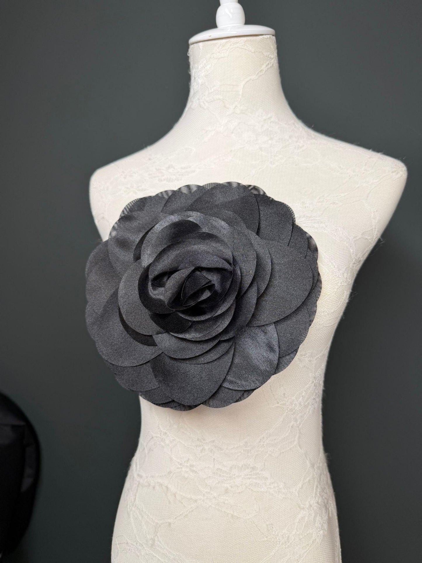 Large Corsage Flower, Black, 5 colours, 8.5” Wide, 21cm