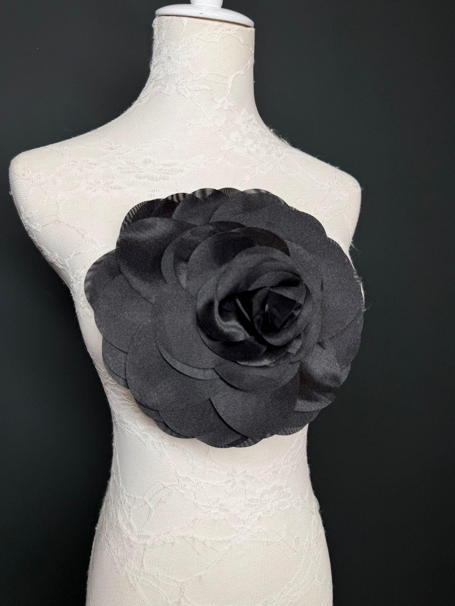 Large Corsage Flower, Black, 5 colours, 8.5” Wide, 21cm