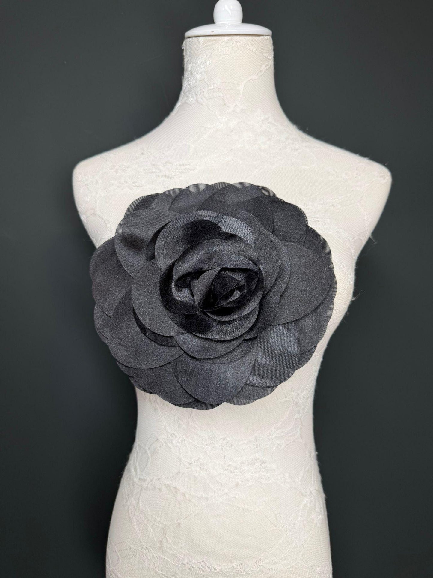 Large Corsage Flower, Black, 5 colours, 8.5” Wide, 21cm