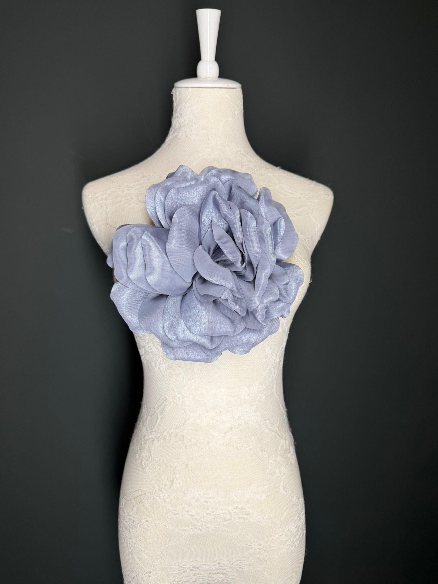 Oversized Large Corsage Flower, Grey, 7 colours, 8.5” Wide, 21cm