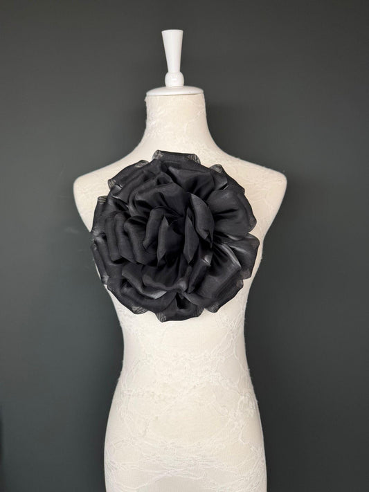 Oversized Large Corsage Flower, Black, 7 colours, 8.5” Wide, 21cm