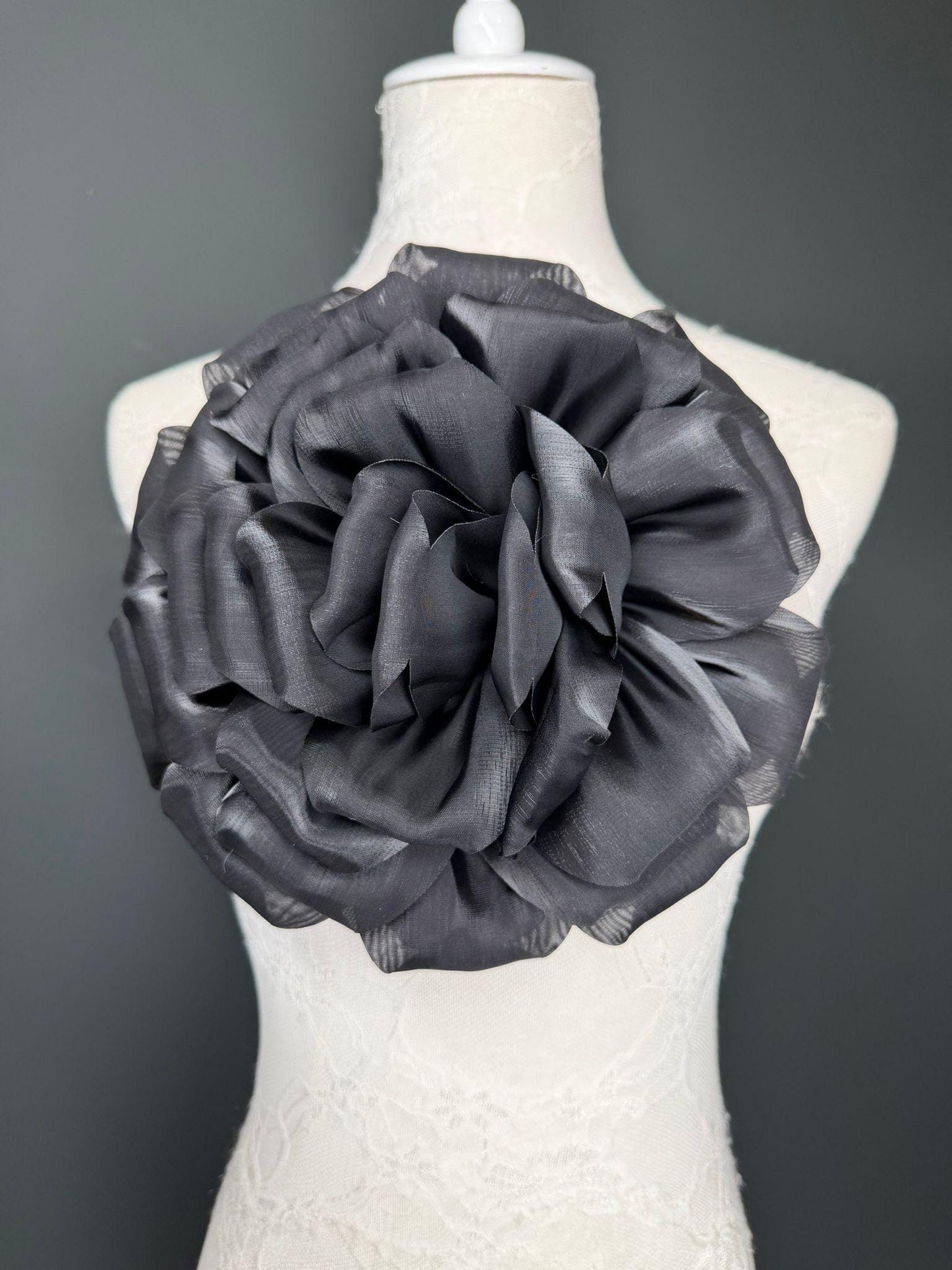 Oversized Large Corsage Flower, Black, 7 colours, 8.5” Wide, 21cm