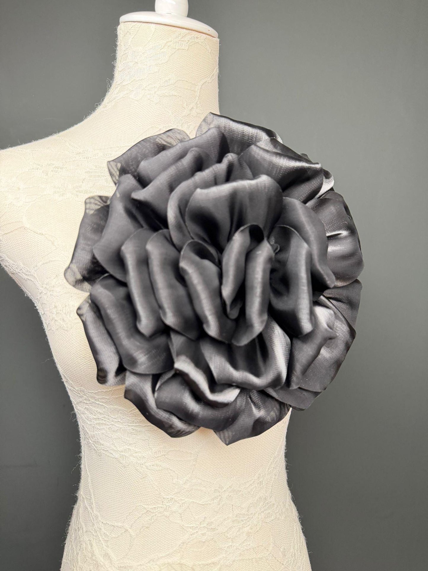 Oversized Large Corsage Flower, Black, 7 colours, 8.5” Wide, 21cm