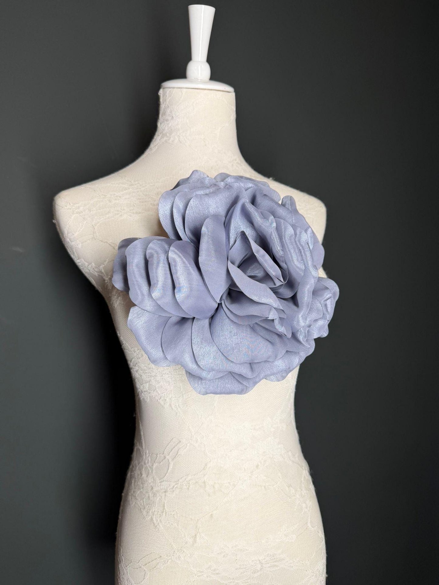 Oversized Large Corsage Flower, Grey, 7 colours, 8.5” Wide, 21cm