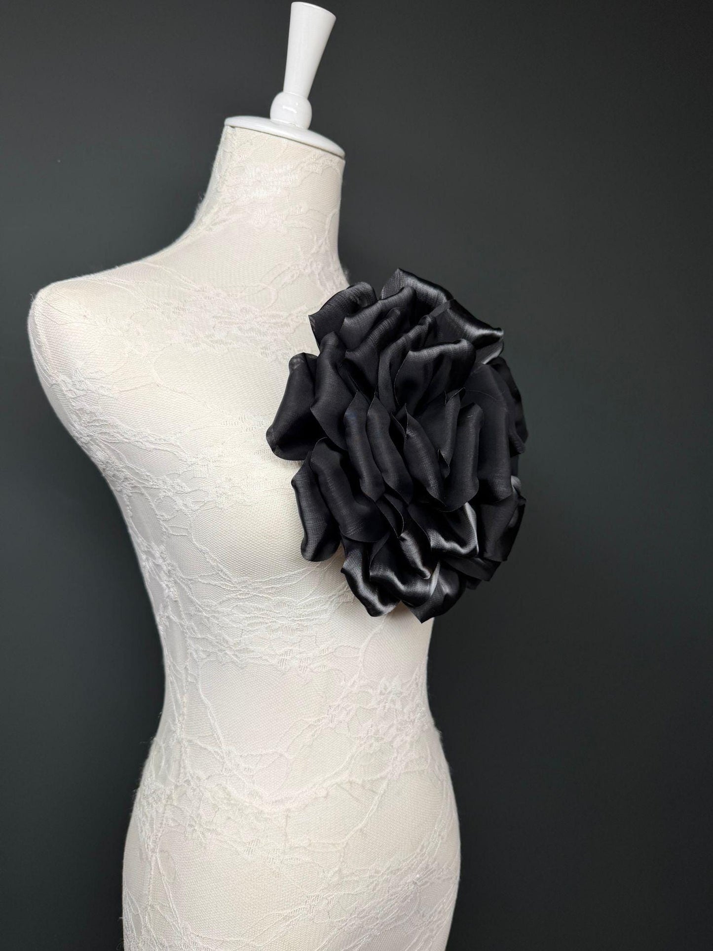 Oversized Large Corsage Flower, Black, 7 colours, 8.5” Wide, 21cm