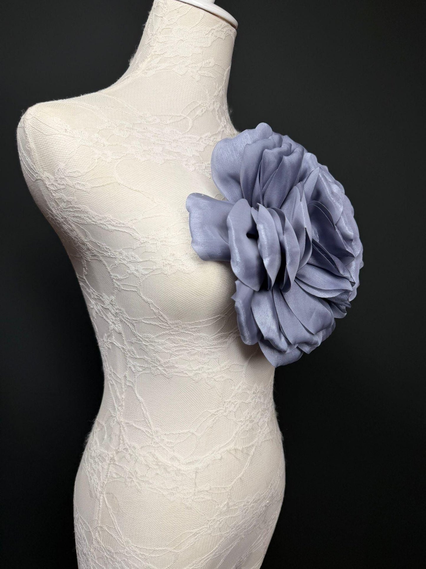 Oversized Large Corsage Flower, Grey, 7 colours, 8.5” Wide, 21cm