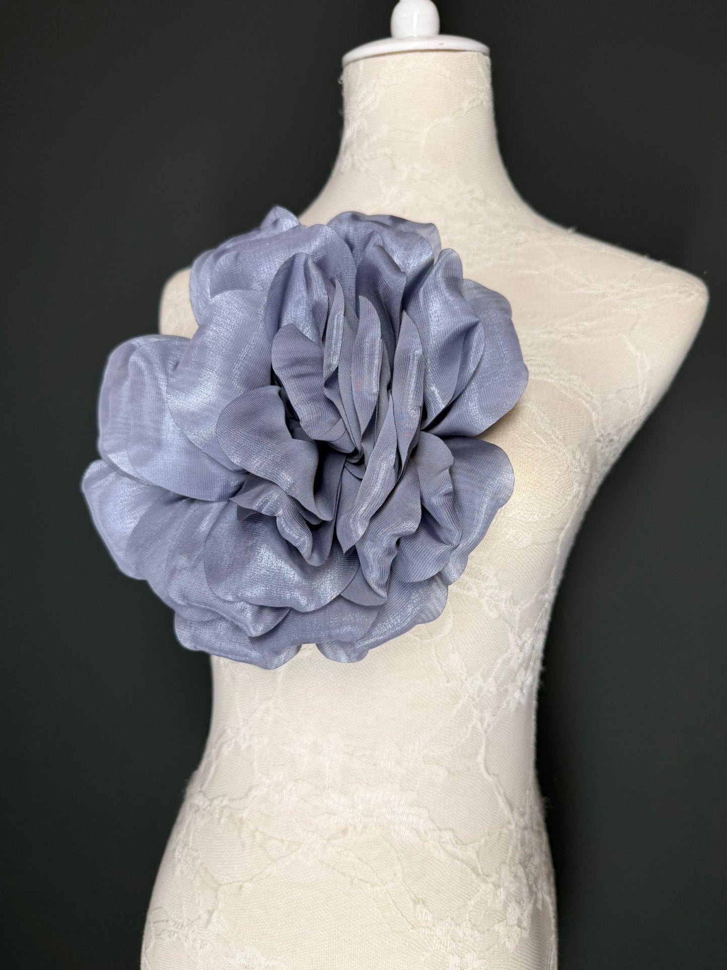 Oversized Large Corsage Flower, Grey, 7 colours, 8.5” Wide, 21cm