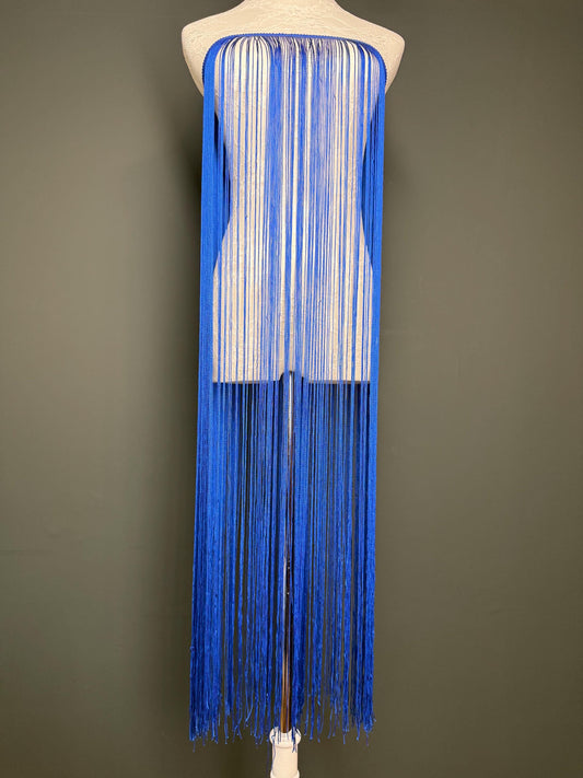 Royal Blue Dense Fringe Trim, 40" 100cm Drop, 27 Colour Options