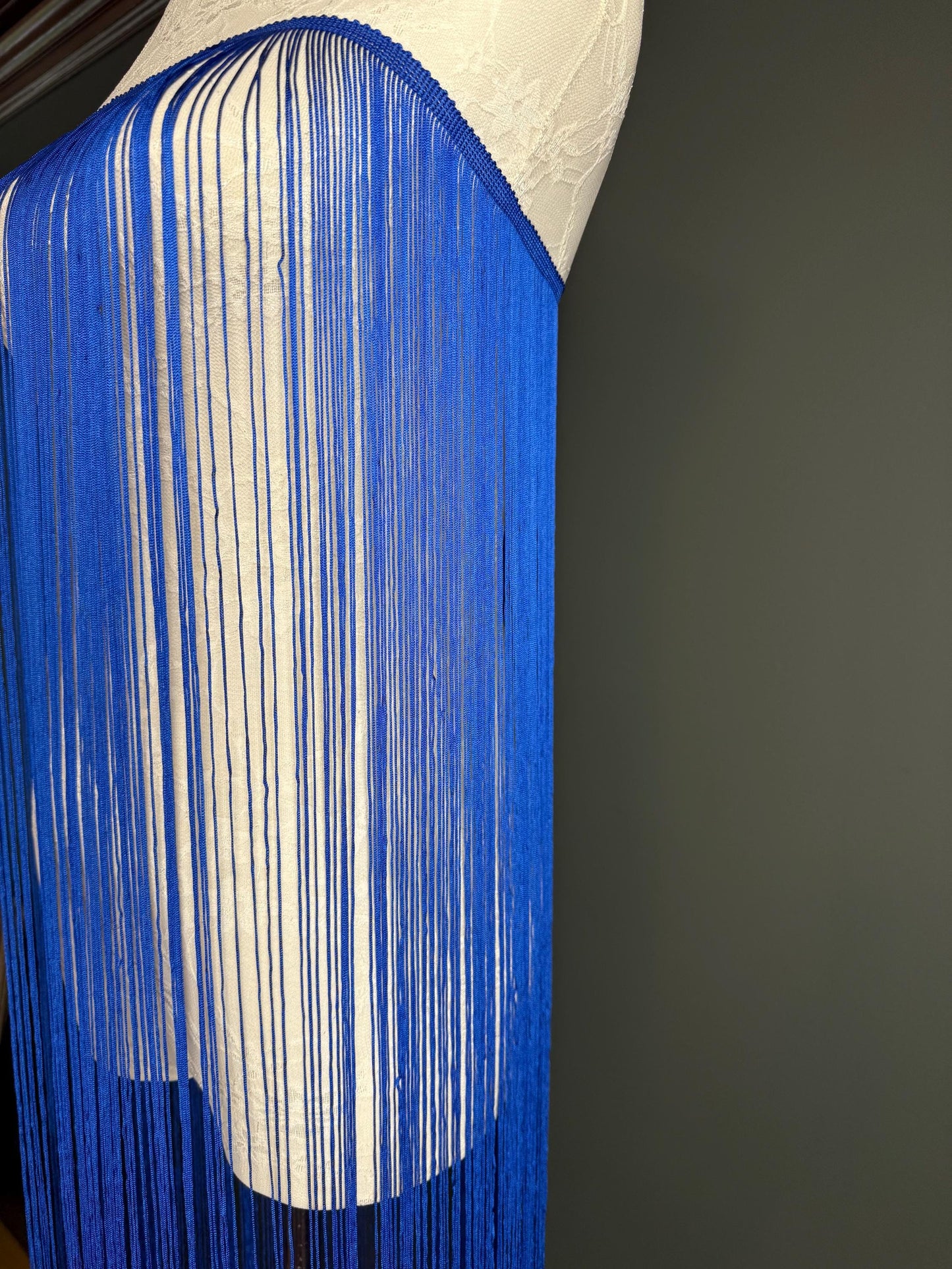 Royal Blue Dense Fringe Trim, 40" 100cm Drop, 27 Colour Options
