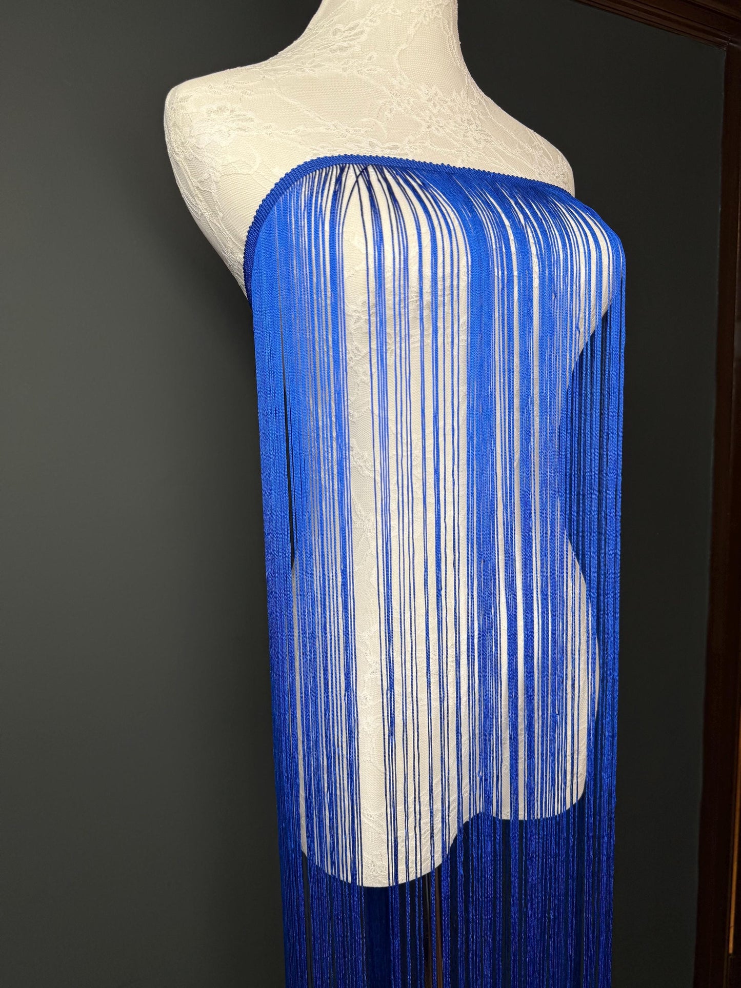 Royal Blue Dense Fringe Trim, 40" 100cm Drop, 27 Colour Options