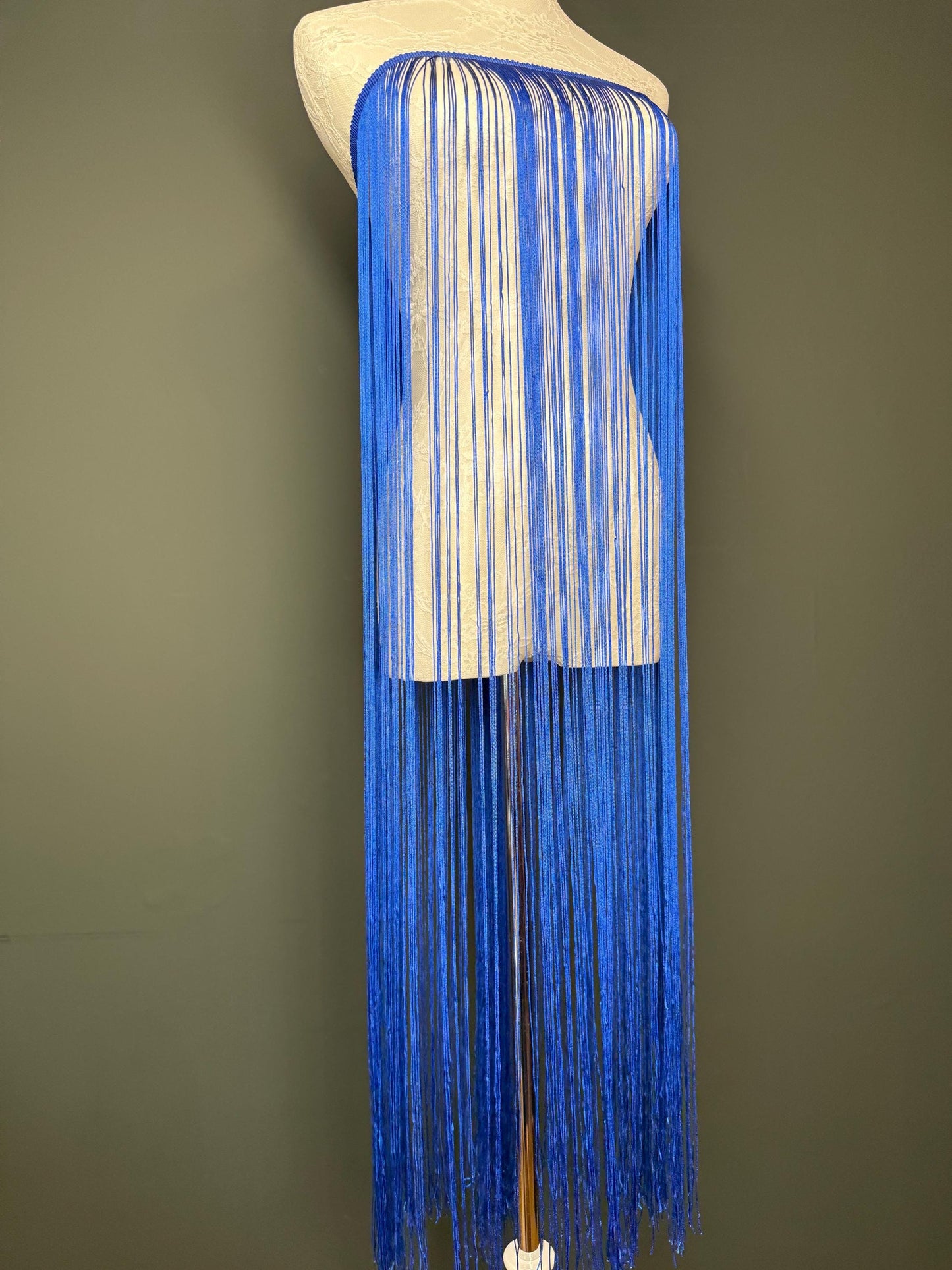 Royal Blue Dense Fringe Trim, 40" 100cm Drop, 27 Colour Options
