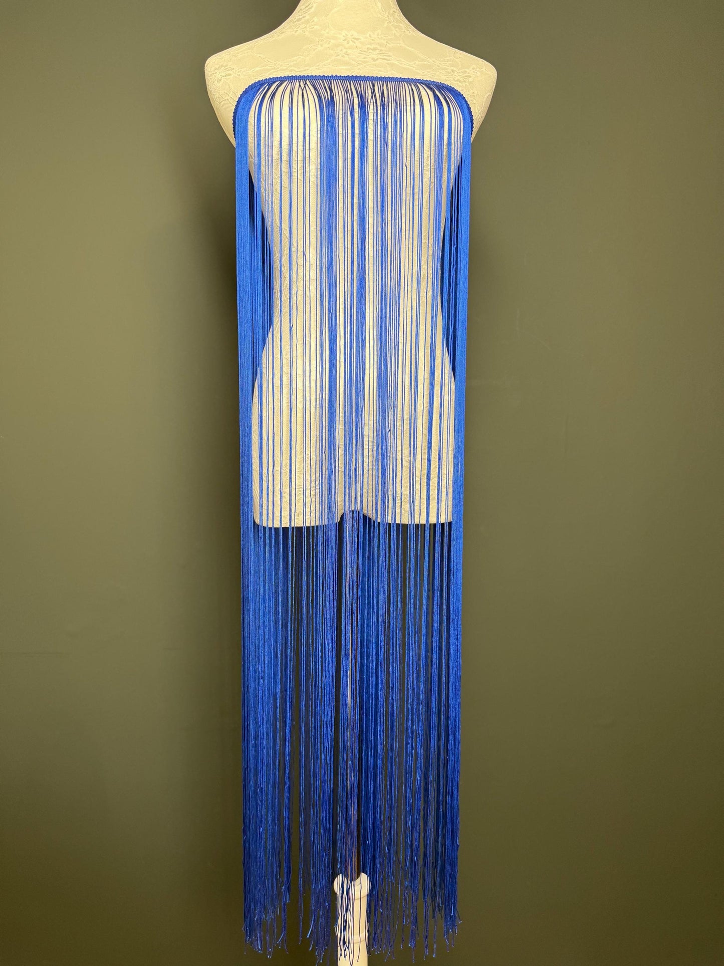 Royal Blue Dense Fringe Trim, 40" 100cm Drop, 27 Colour Options