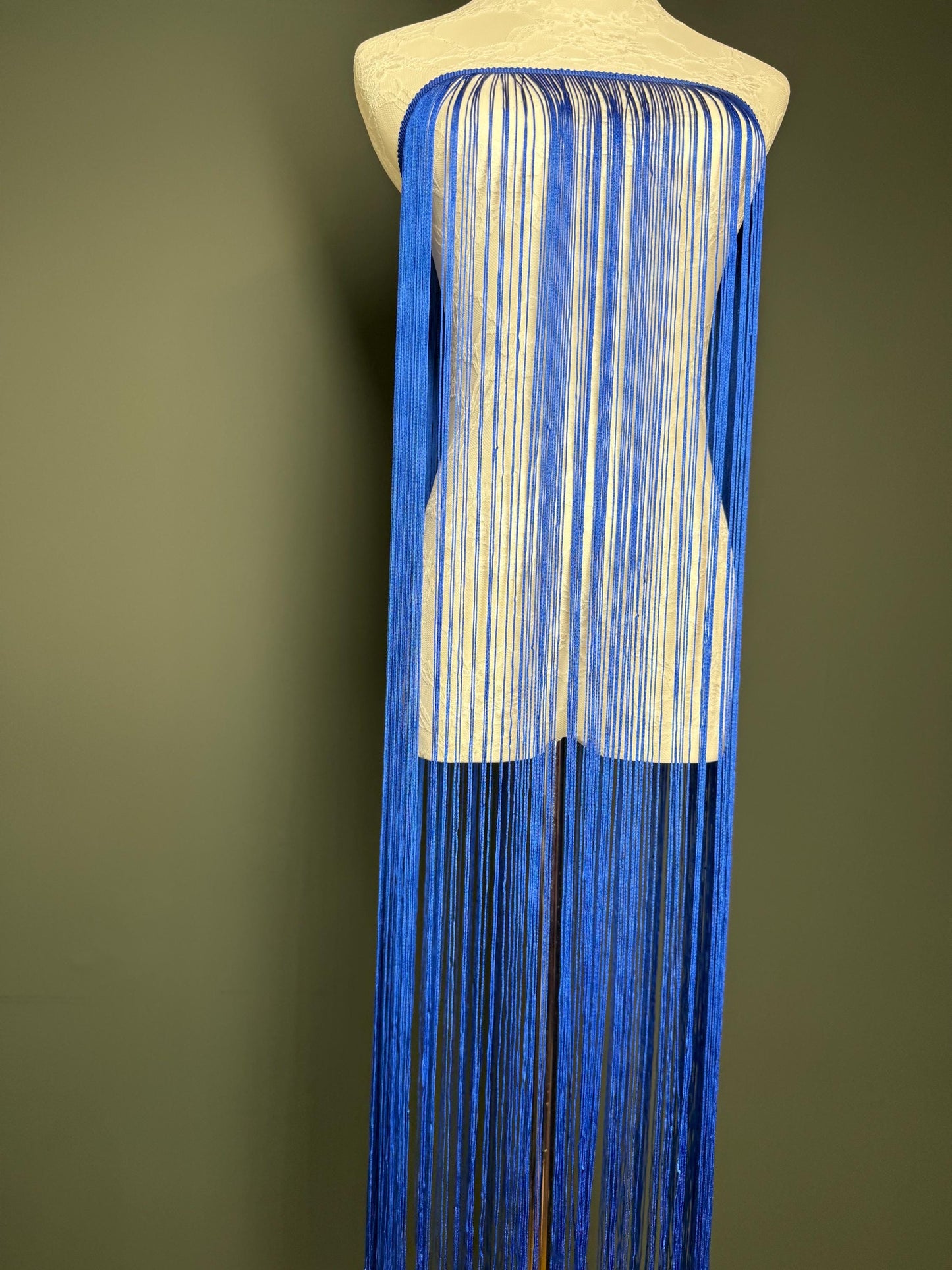 Royal Blue Dense Fringe Trim, 40" 100cm Drop, 27 Colour Options