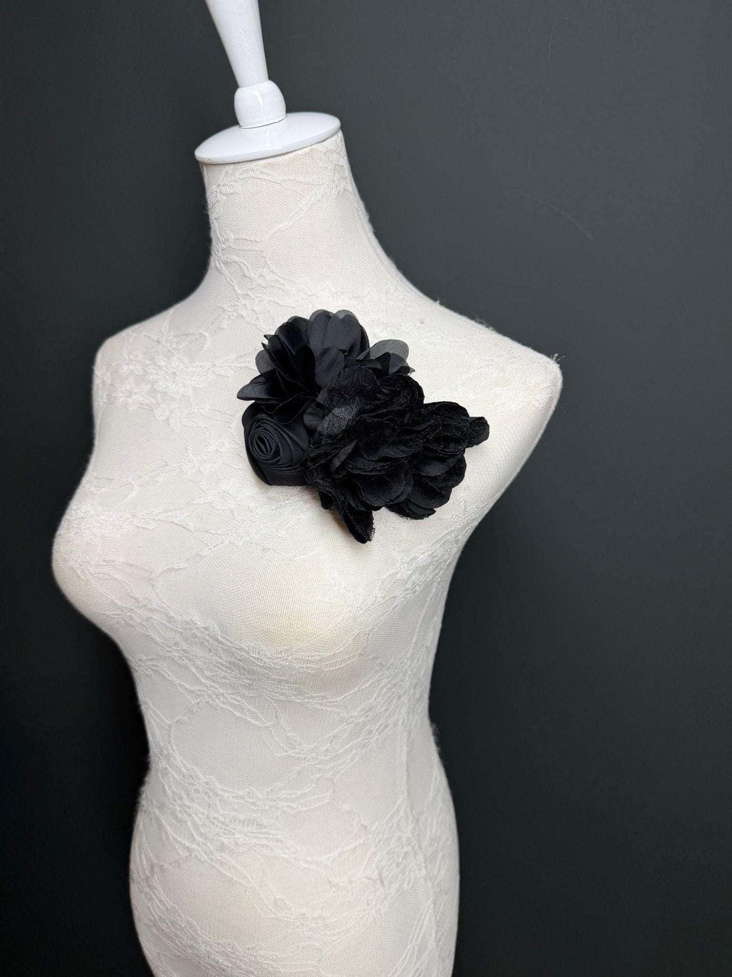 Large Corsage Flower, Black, 9 colours, 5.5” 14cm Wide