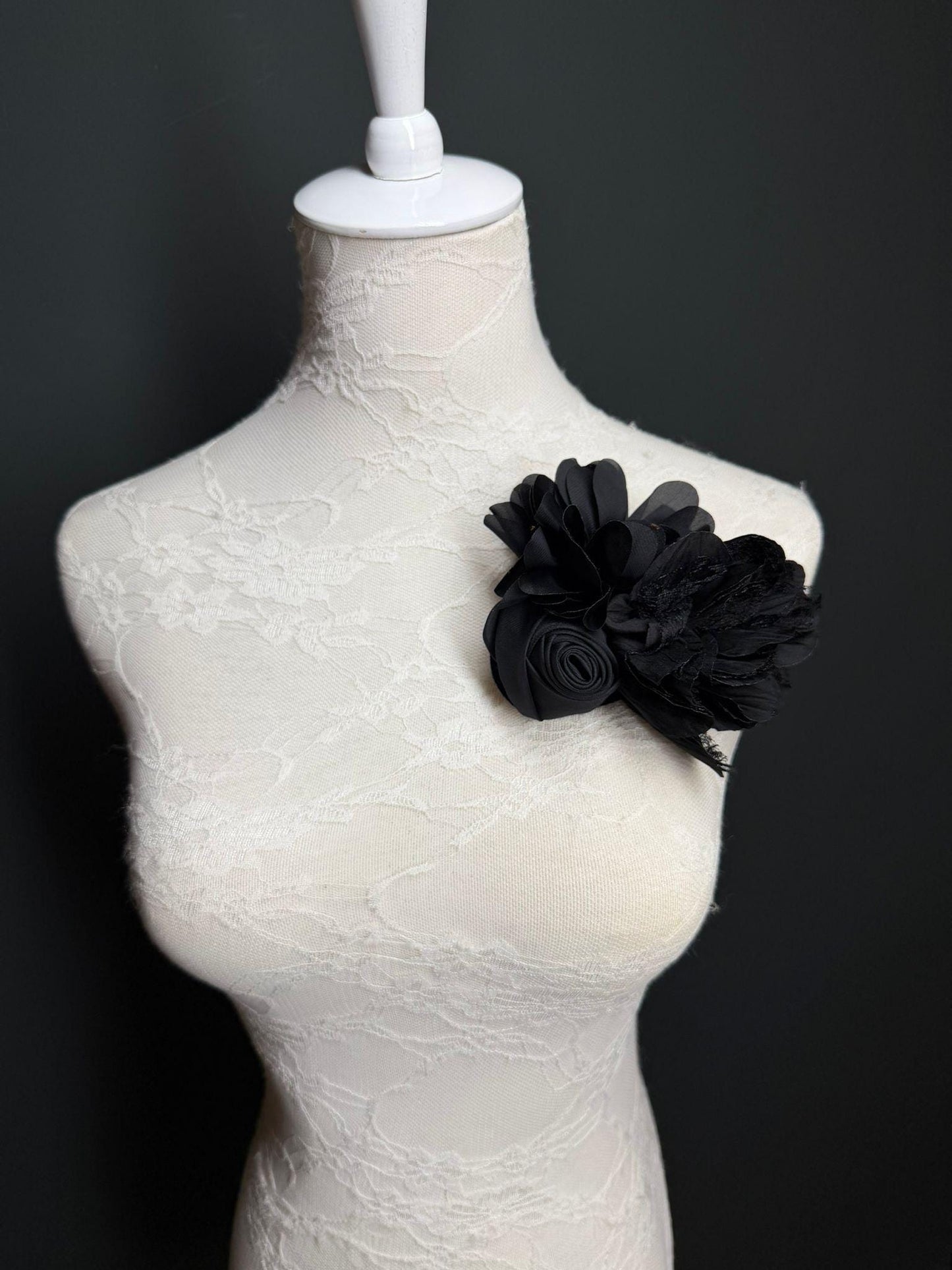 Large Corsage Flower, Black, 9 colours, 5.5” 14cm Wide