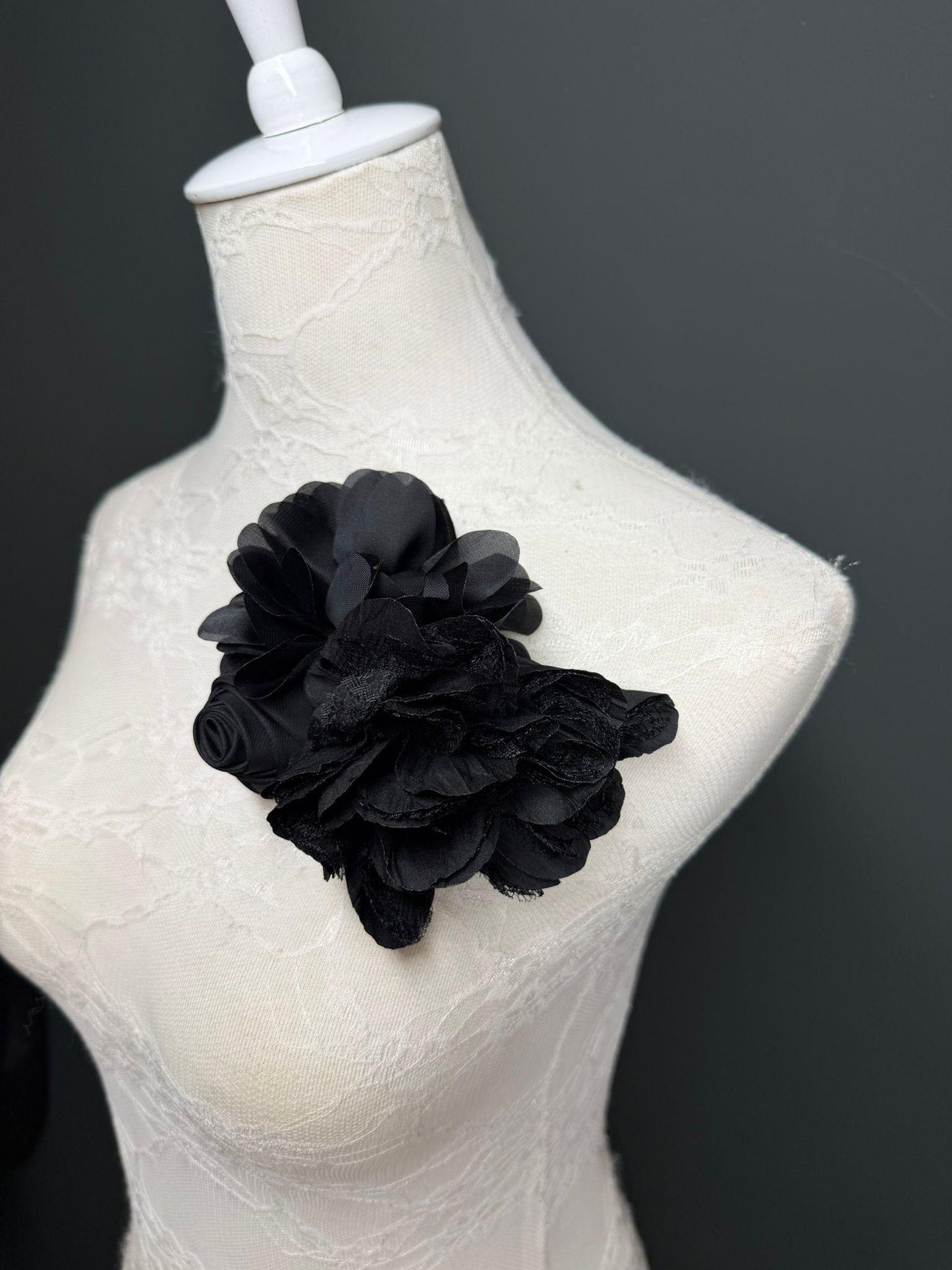 Large Corsage Flower, Black, 9 colours, 5.5” 14cm Wide