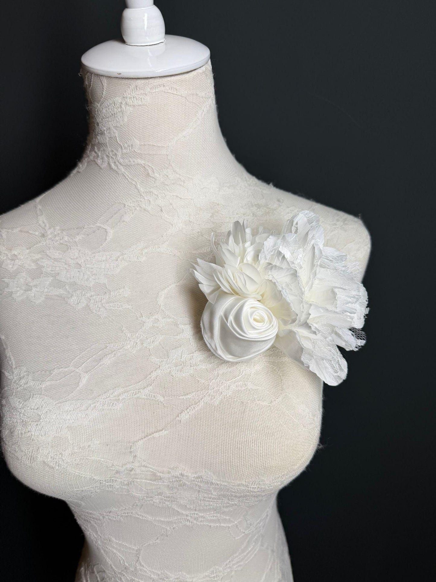 Large Corsage Flower, Ivory, 9 colours, 5.5” 14cm Wide