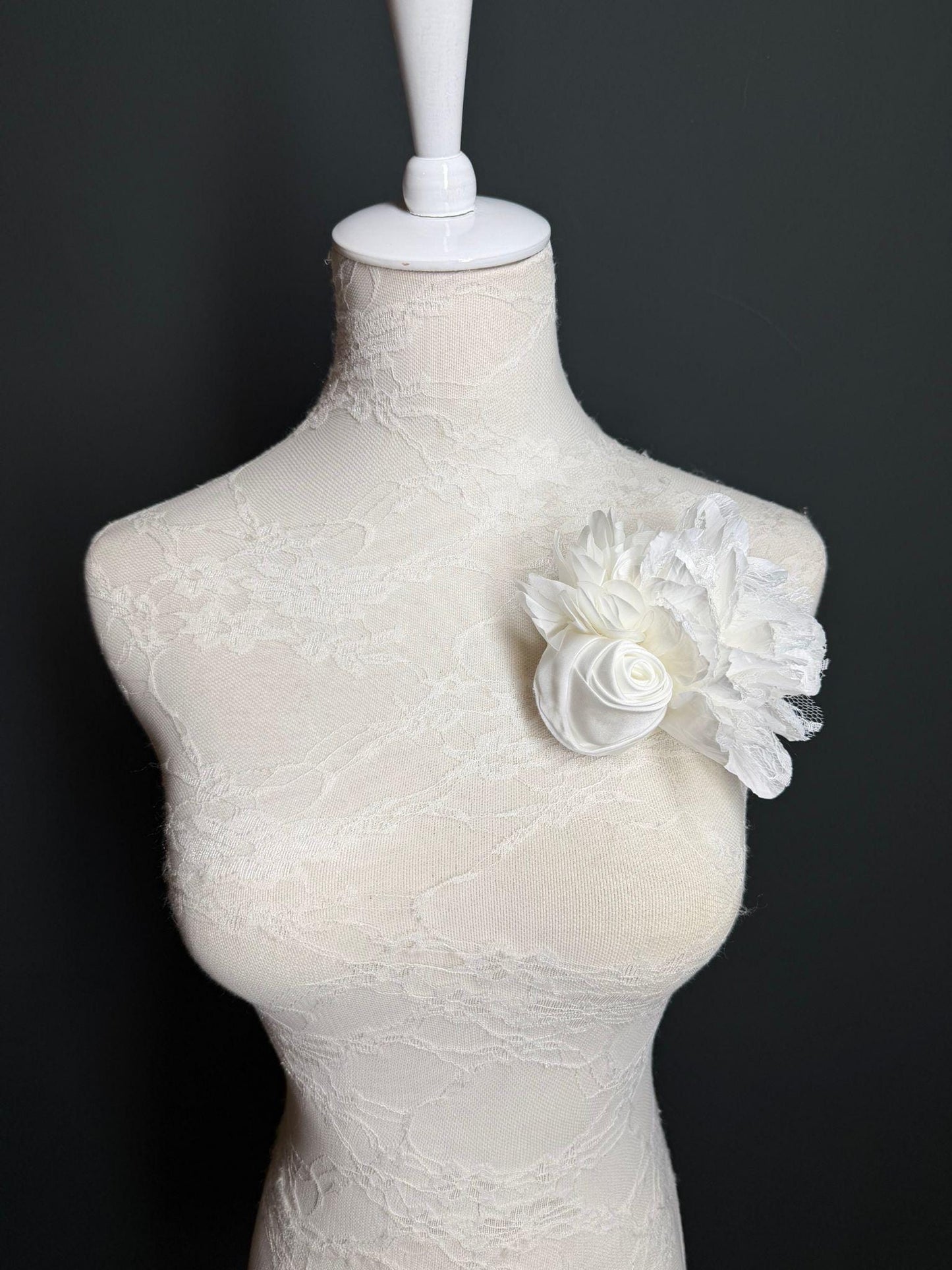 Large Corsage Flower, Ivory, 9 colours, 5.5” 14cm Wide
