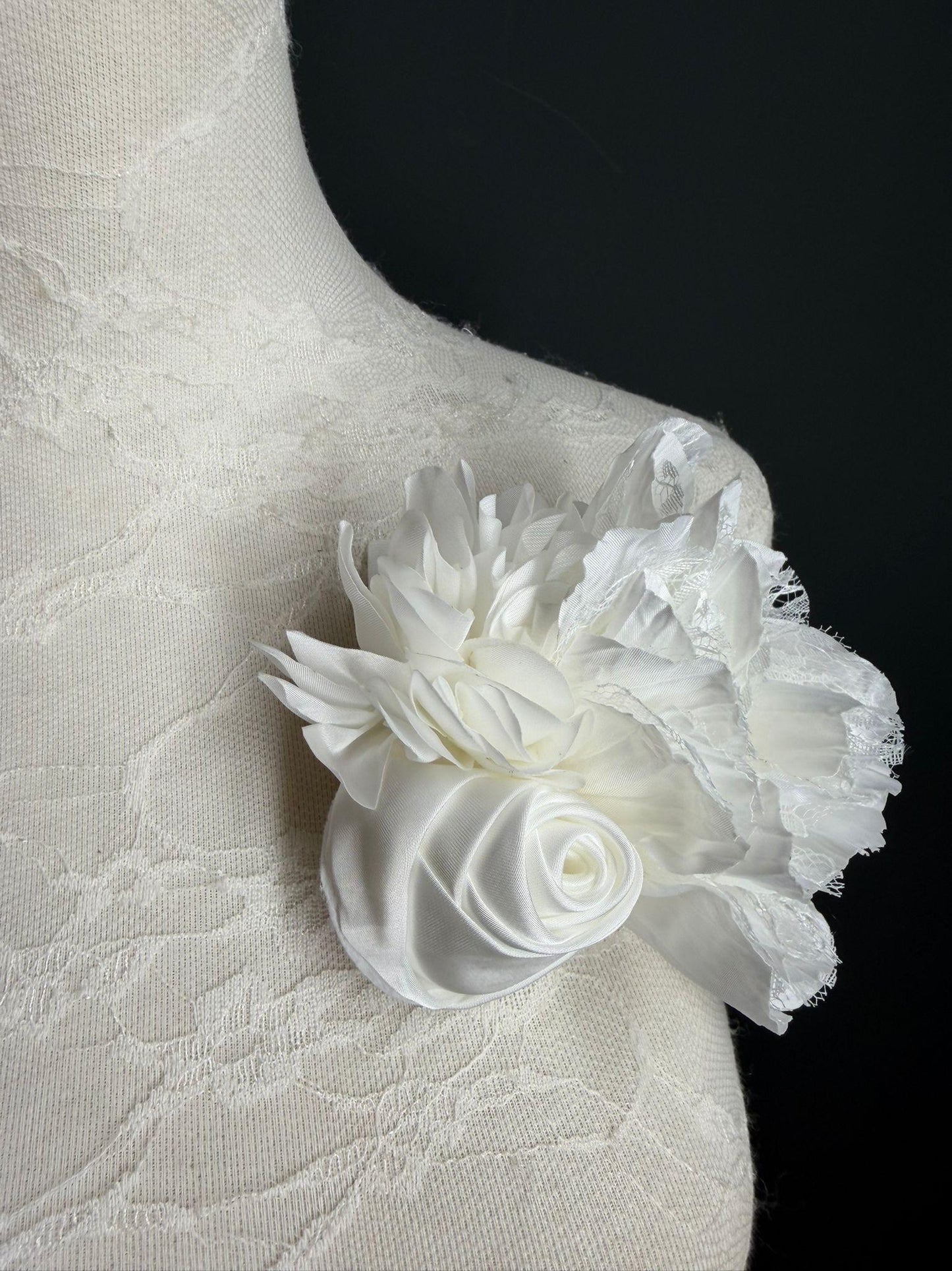 Large Corsage Flower, Ivory, 9 colours, 5.5” 14cm Wide