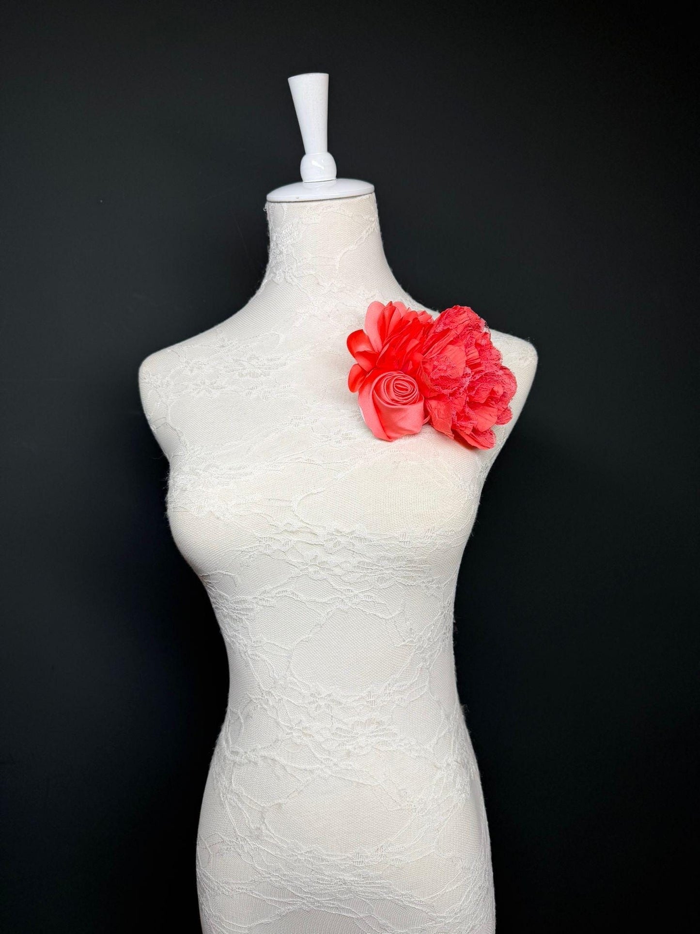 Large Corsage Flower, Coral, 9 colours, 5.5” 14cm Wide