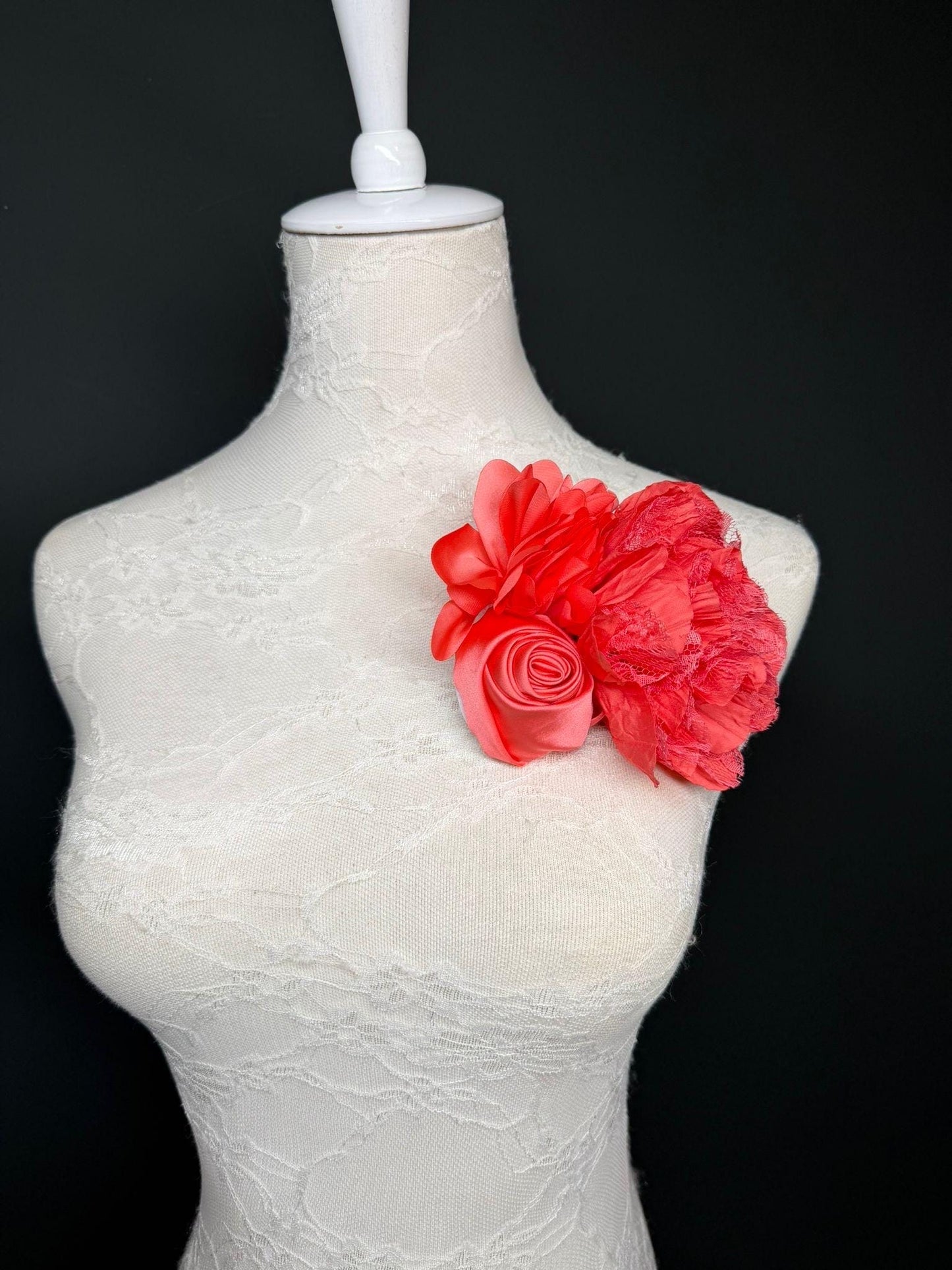 Large Corsage Flower, Coral, 9 colours, 5.5” 14cm Wide