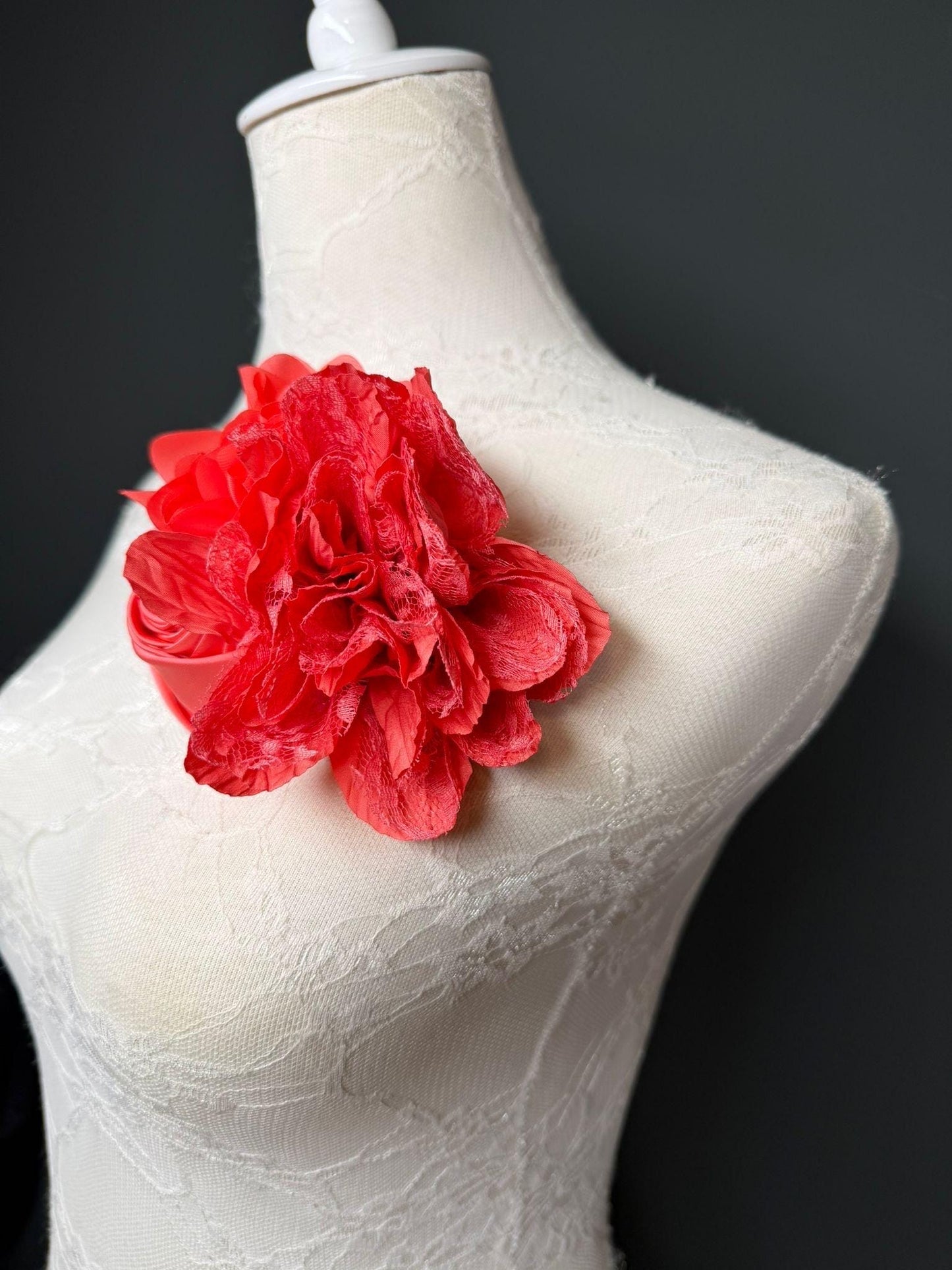 Large Corsage Flower, Coral, 9 colours, 5.5” 14cm Wide