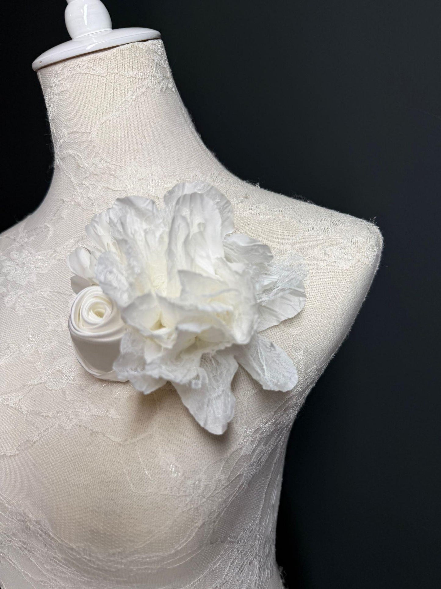Large Corsage Flower, Ivory, 9 colours, 5.5” 14cm Wide