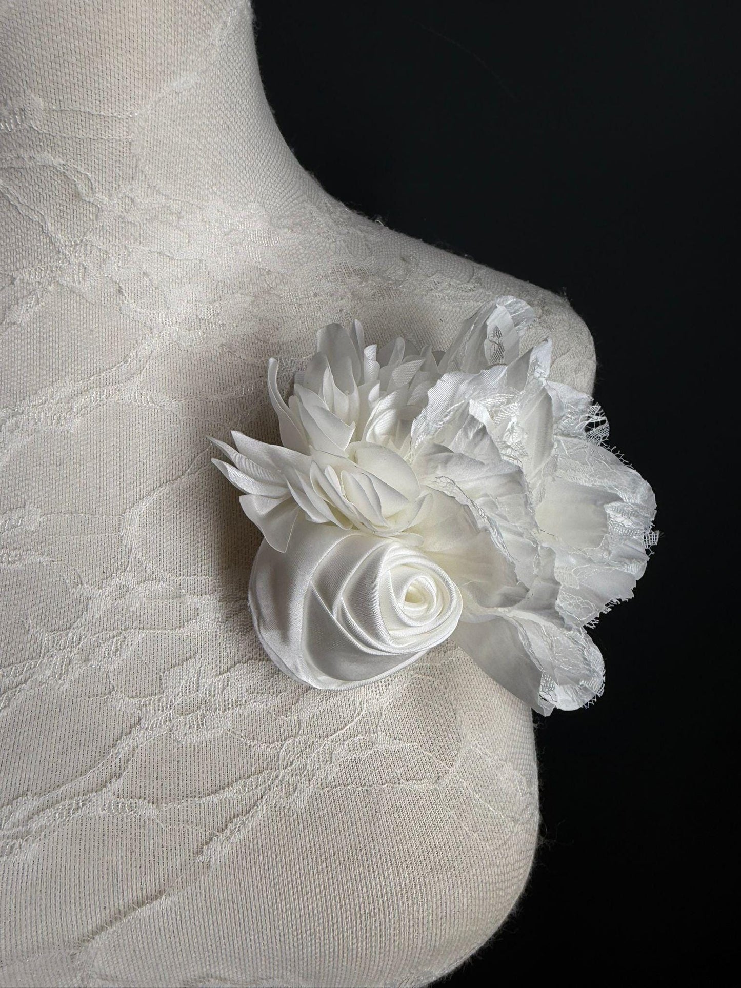 Large Corsage Flower, Ivory, 9 colours, 5.5” 14cm Wide