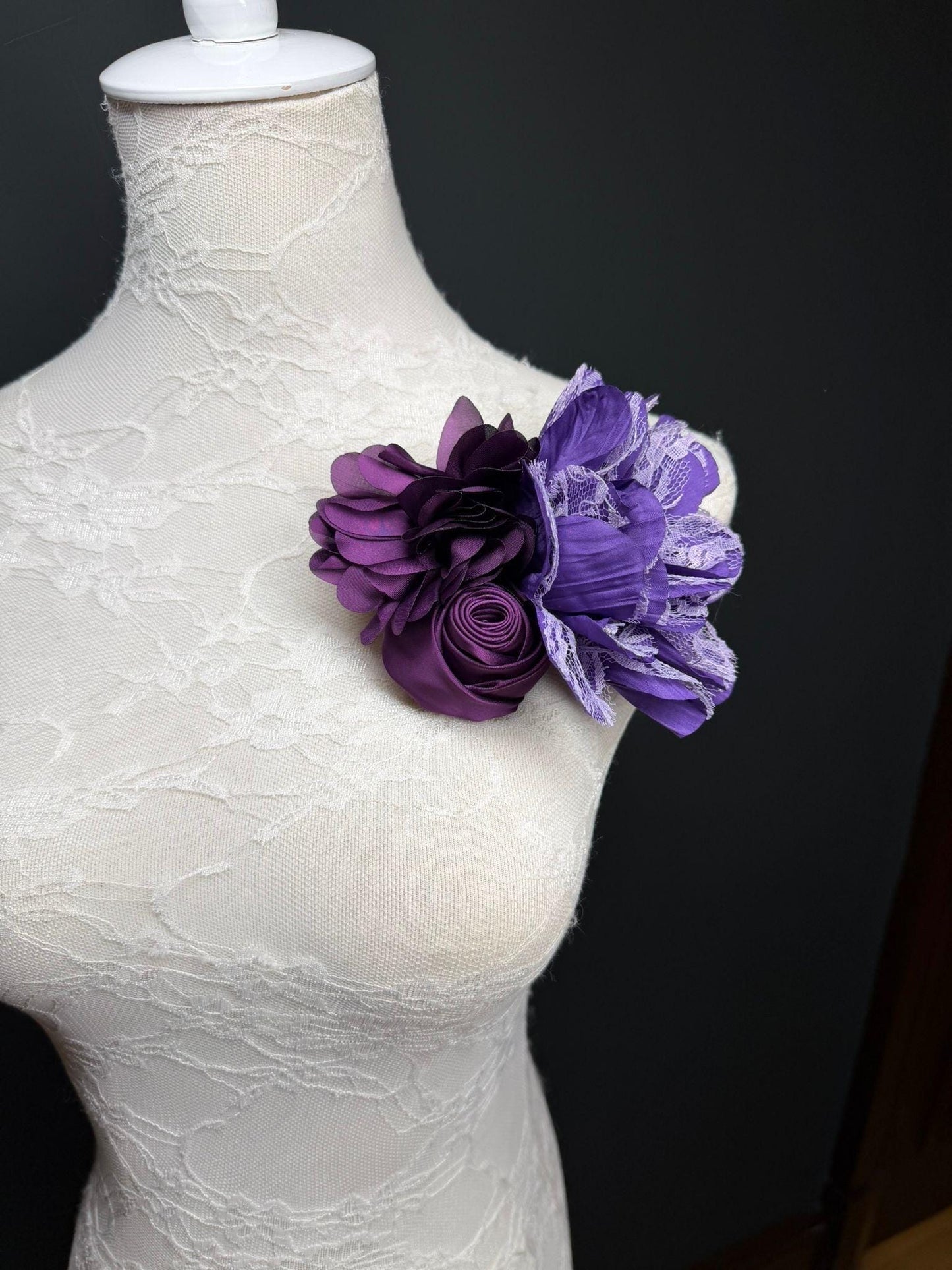 Large Corsage Flower, Purple, 9 colours, 5.5” 14cm Wide