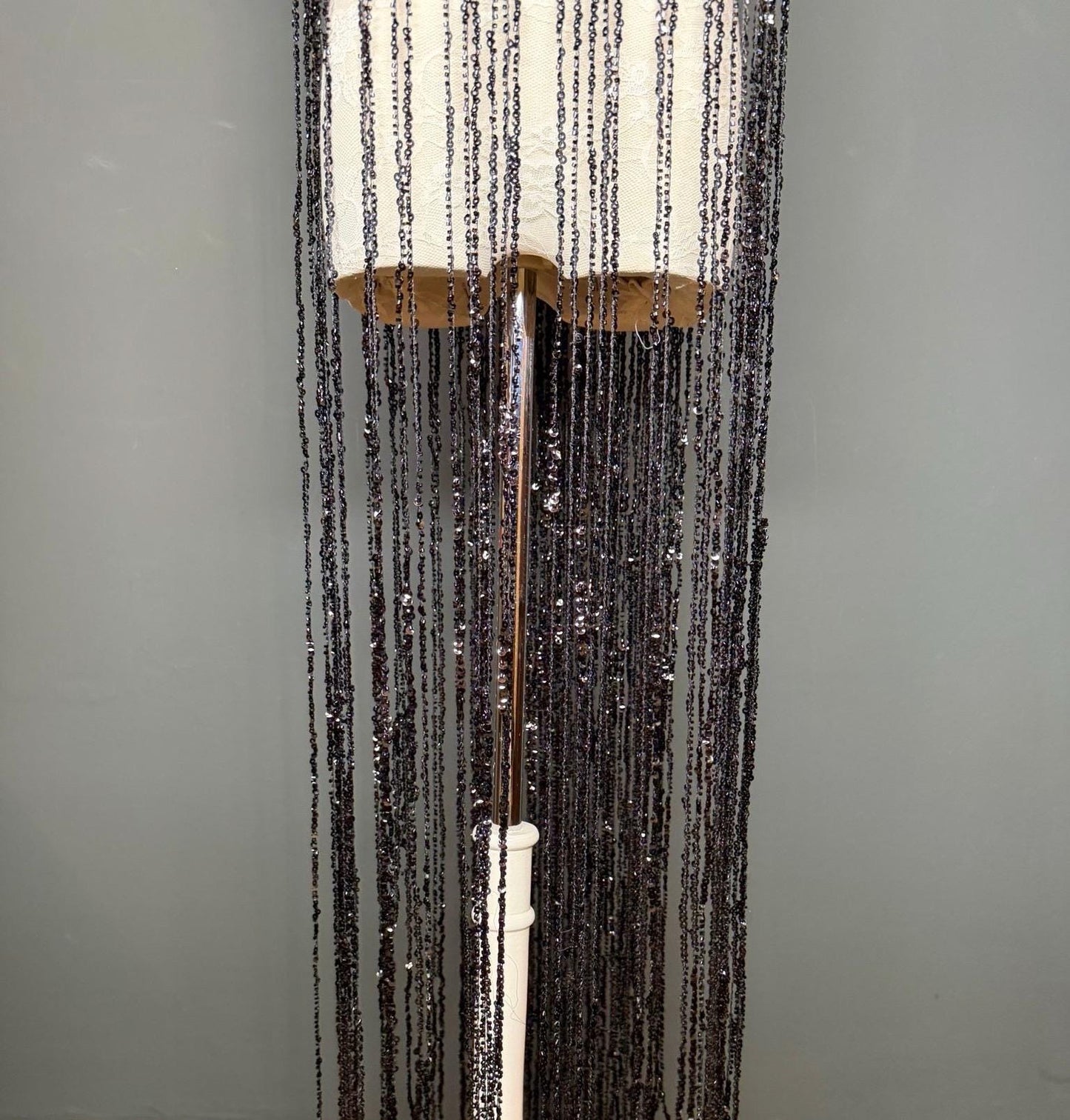 Black Beaded Fringe, 3 sizes, 4 colours, 52”, 12”, 6”, Champagne, White, Gold
