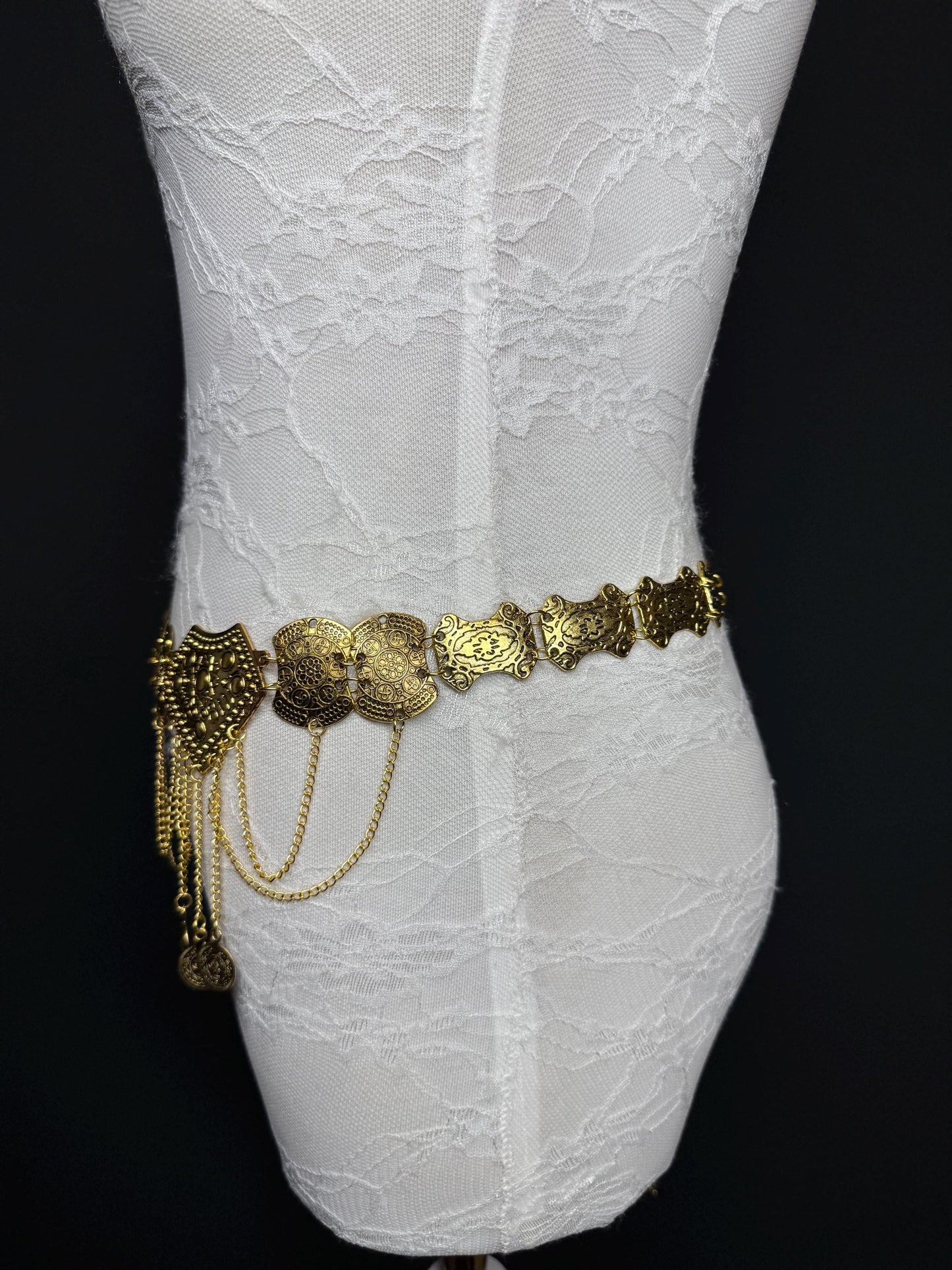 Handmade Antique Gold Disc Belly Chain Belt: Festival Costume 18-40inch