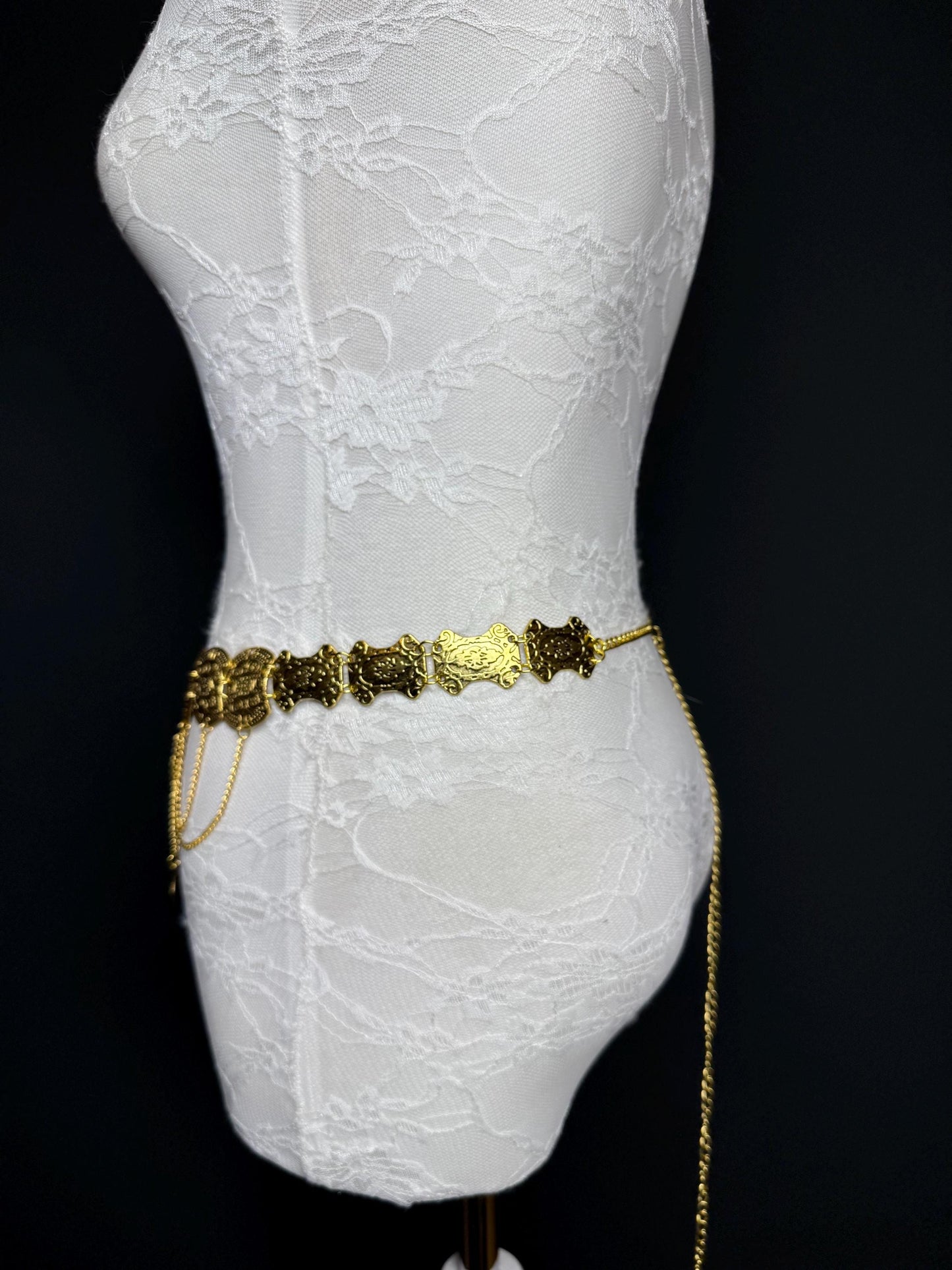 Handmade Antique Gold Disc Belly Chain Belt: Festival Costume 18-40inch
