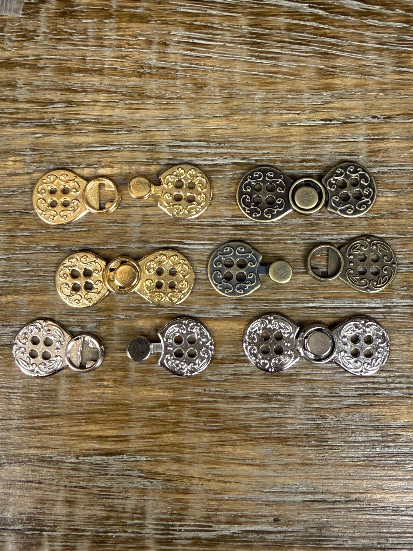 Two Part Metal Button Closure, Gold, Silver, Antique Brass Fastener