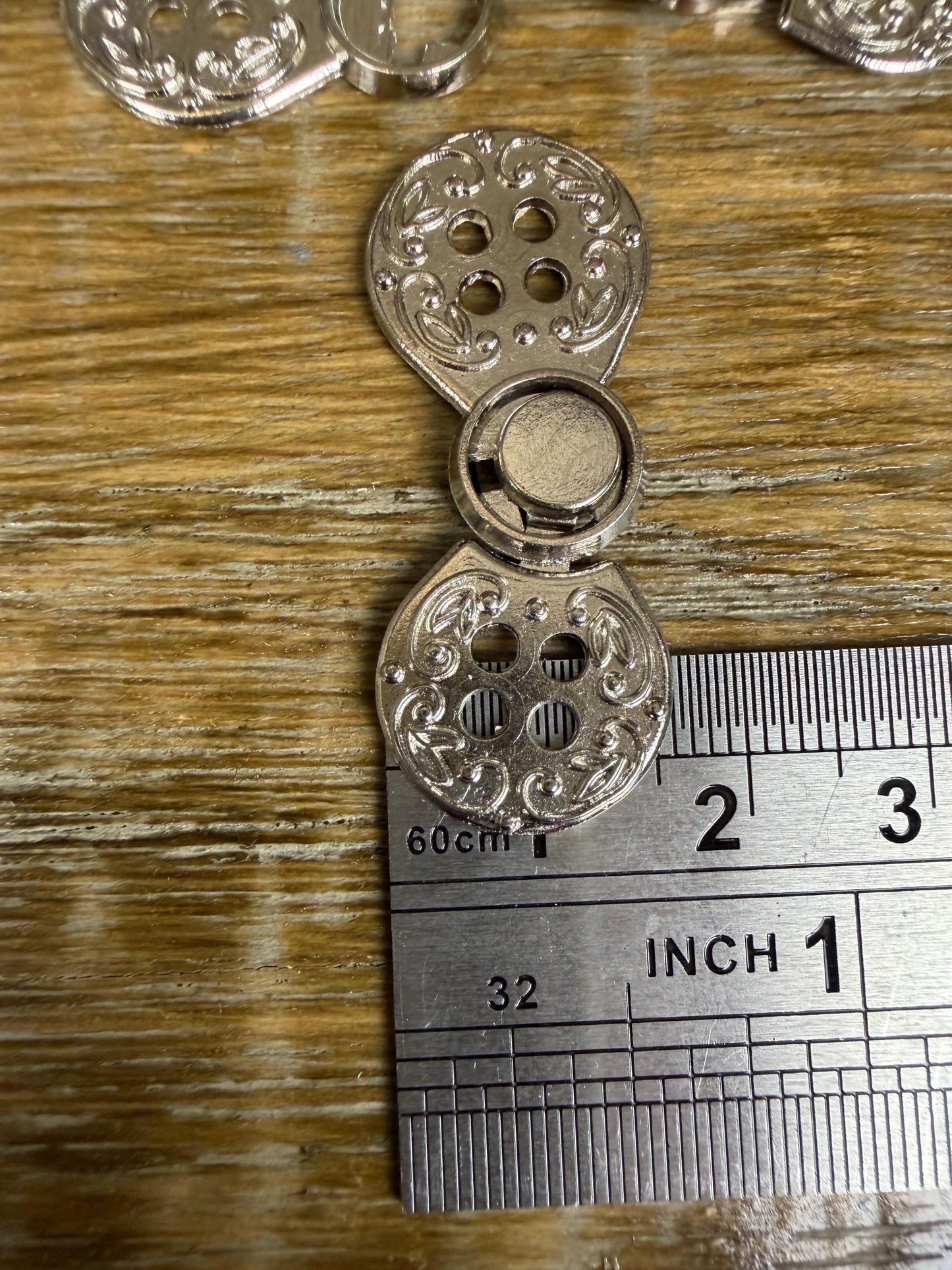 Two Part Metal Button Closure, Gold, Silver, Antique Brass Fastener