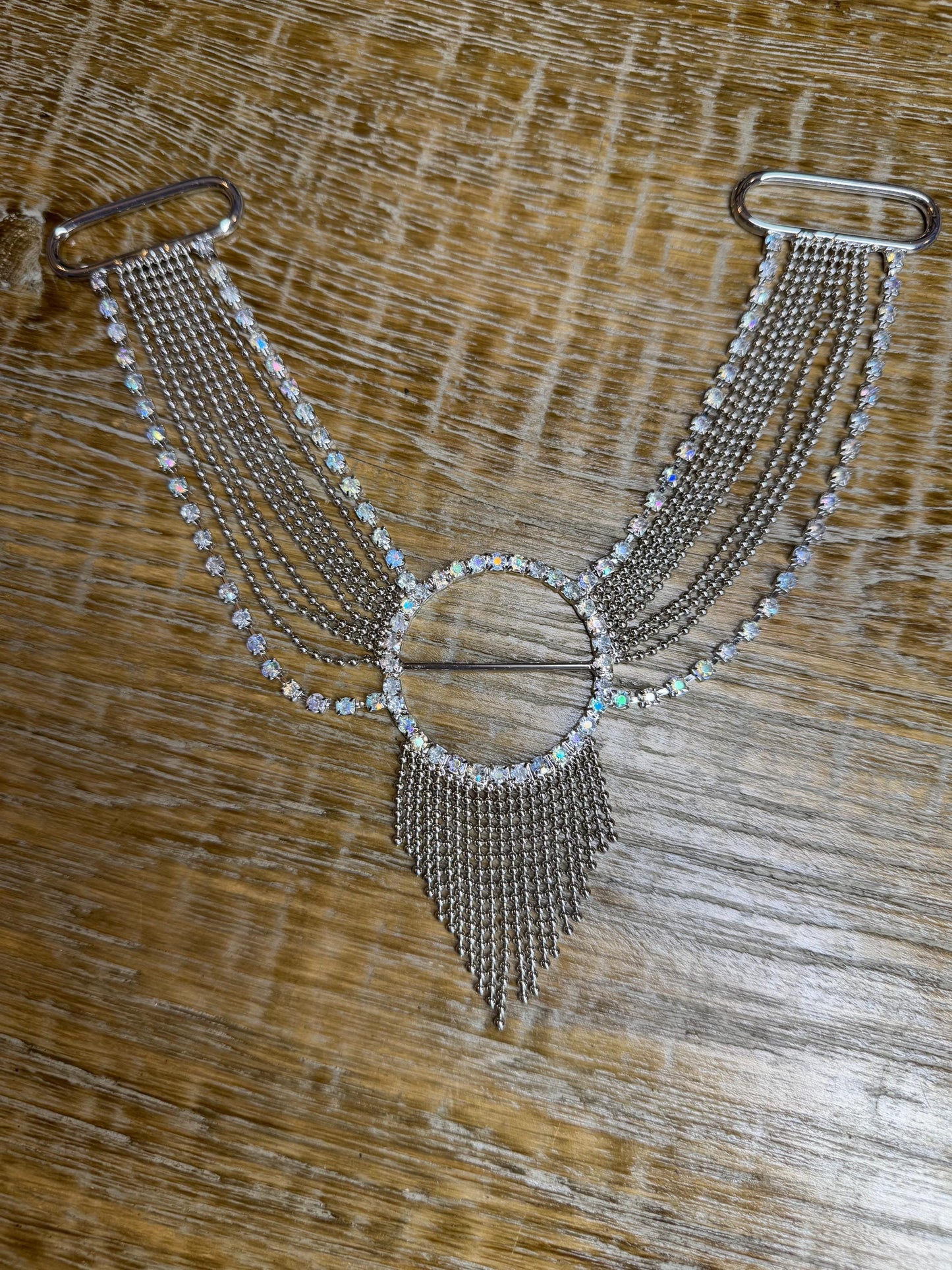 Buckle, Metal Silver Diamanté, Belt Buckle, Costumes, Couture, Elegant, Fashion, Swimwear, Halterneck, Necklace