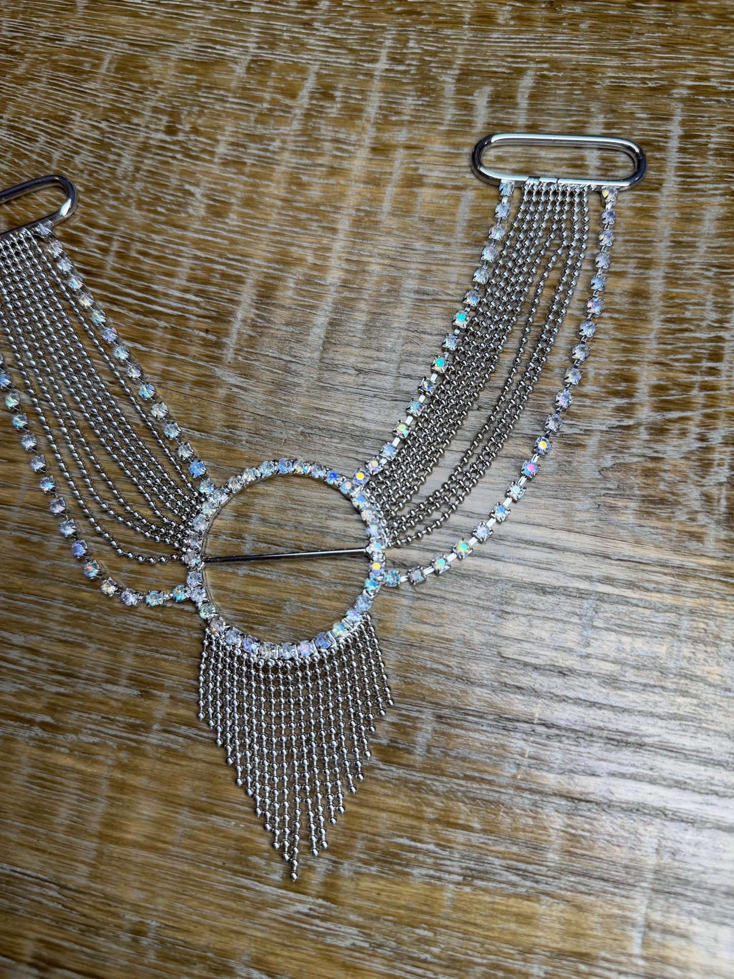 Buckle, Metal Silver Diamanté, Belt Buckle, Costumes, Couture, Elegant, Fashion, Swimwear, Halterneck, Necklace