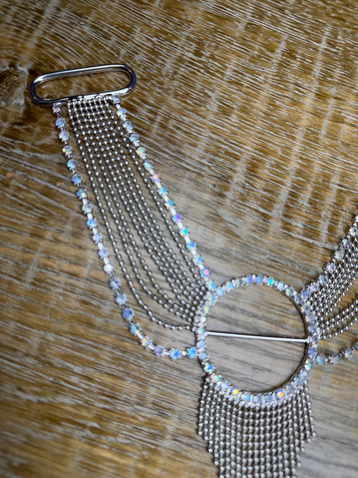 Buckle, Metal Silver Diamanté, Belt Buckle, Costumes, Couture, Elegant, Fashion, Swimwear, Halterneck, Necklace