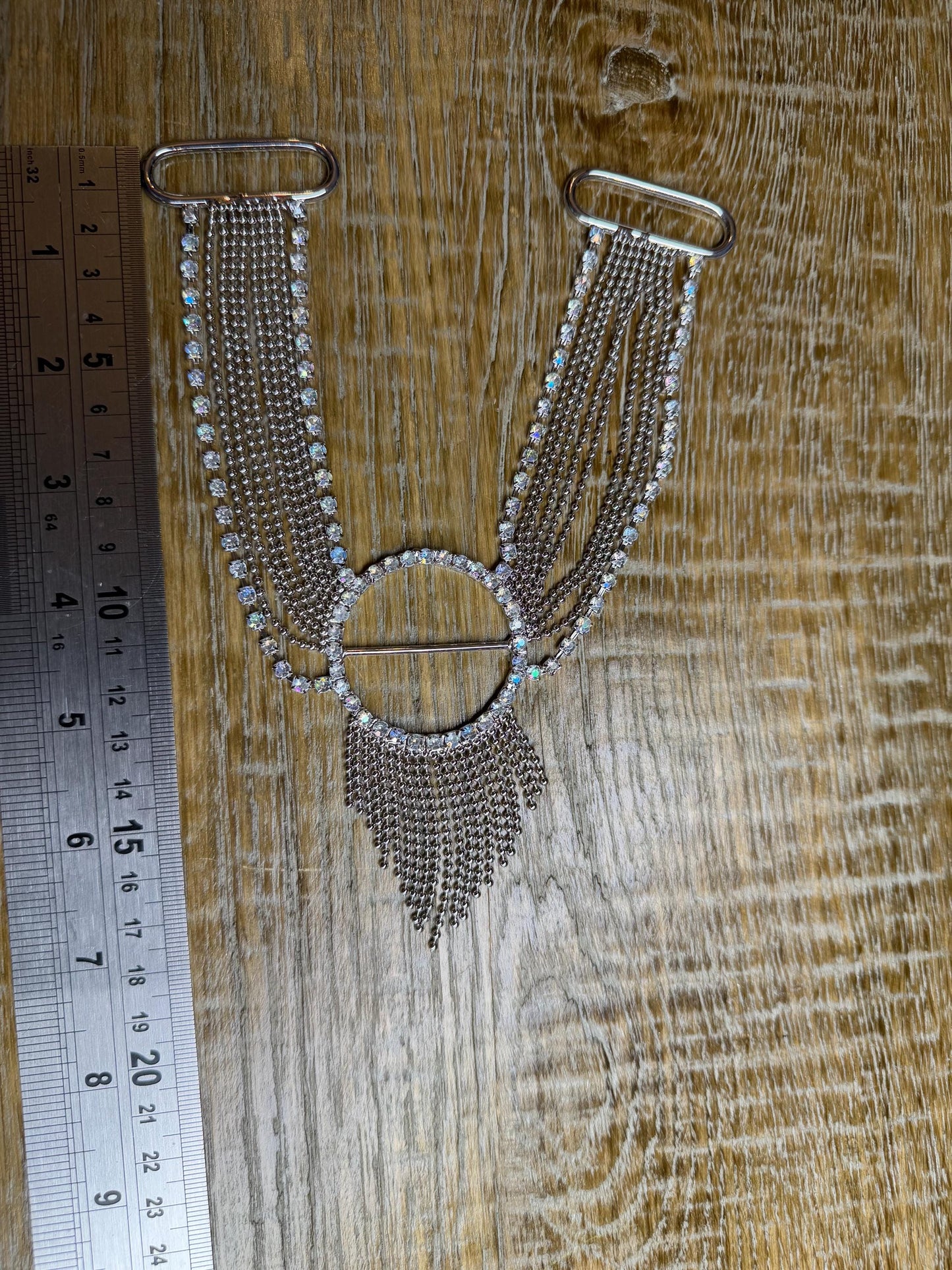 Buckle, Metal Silver Diamanté, Belt Buckle, Costumes, Couture, Elegant, Fashion, Swimwear, Halterneck, Necklace
