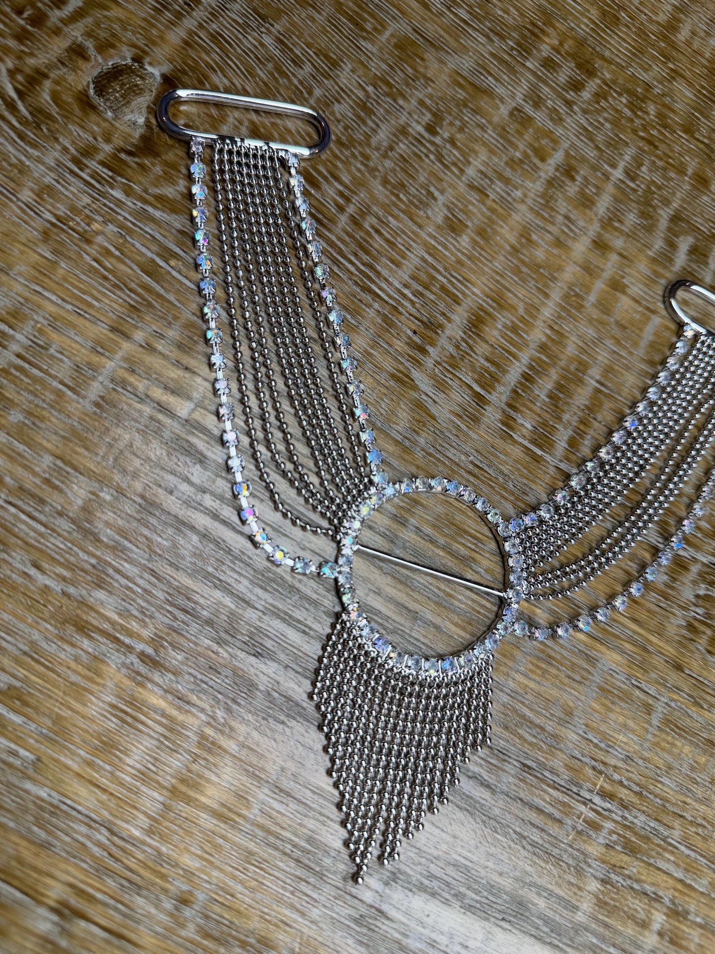 Buckle, Metal Silver Diamanté, Belt Buckle, Costumes, Couture, Elegant, Fashion, Swimwear, Halterneck, Necklace