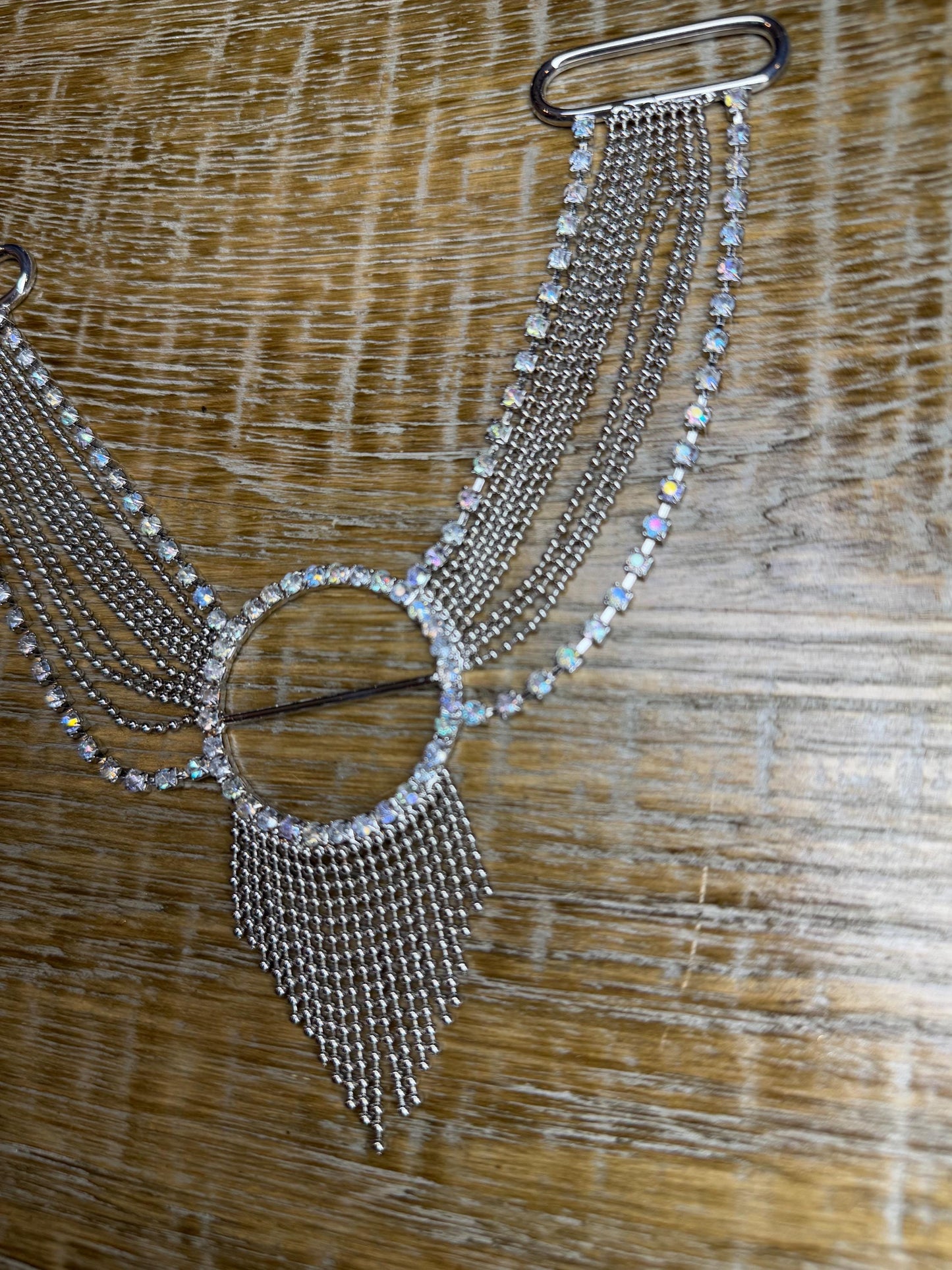 Buckle, Metal Silver Diamanté, Belt Buckle, Costumes, Couture, Elegant, Fashion, Swimwear, Halterneck, Necklace