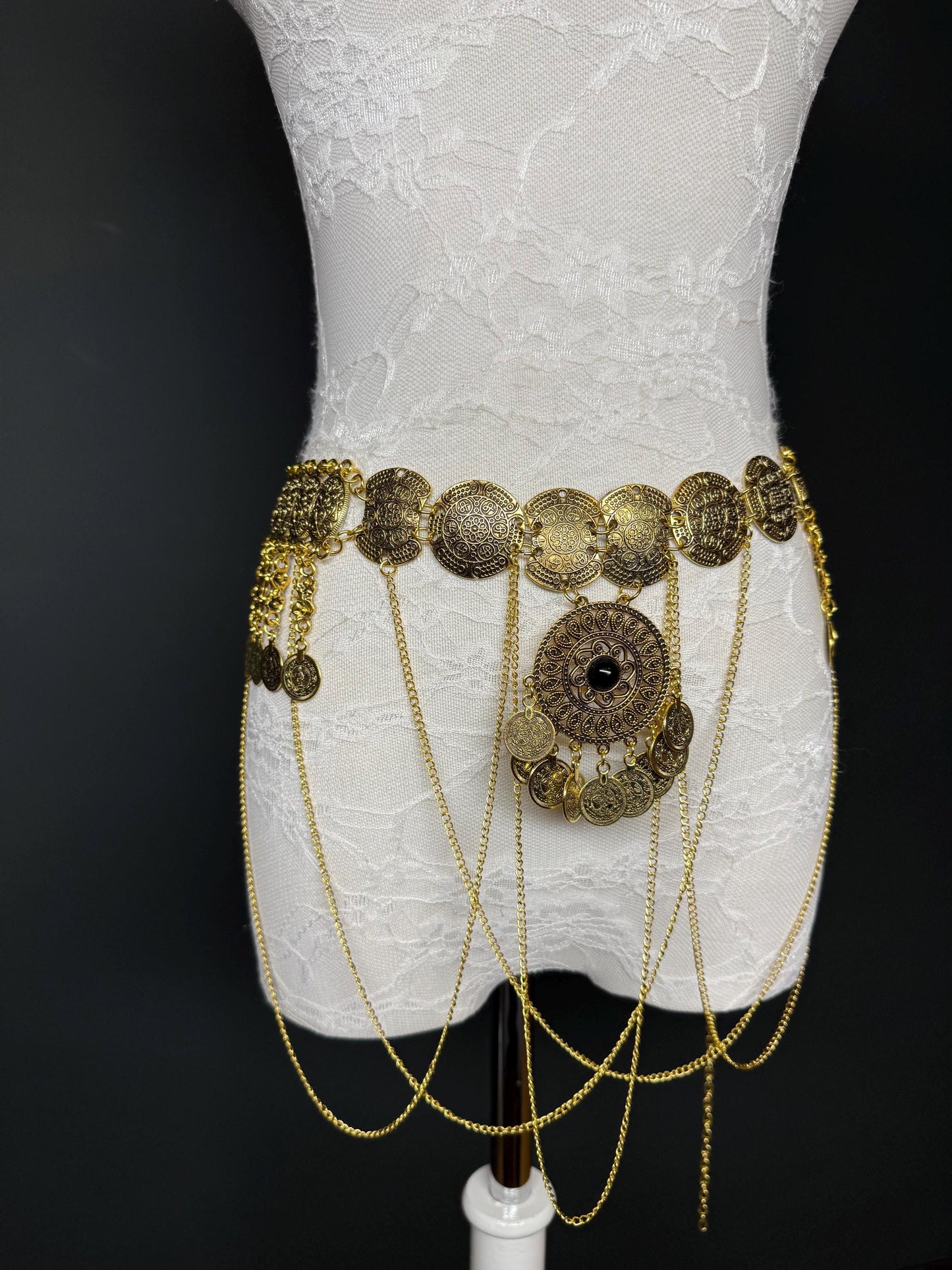 Handmade Gold Coin Belly Chain Belt: Festival Costume Jewelry 18-40inch