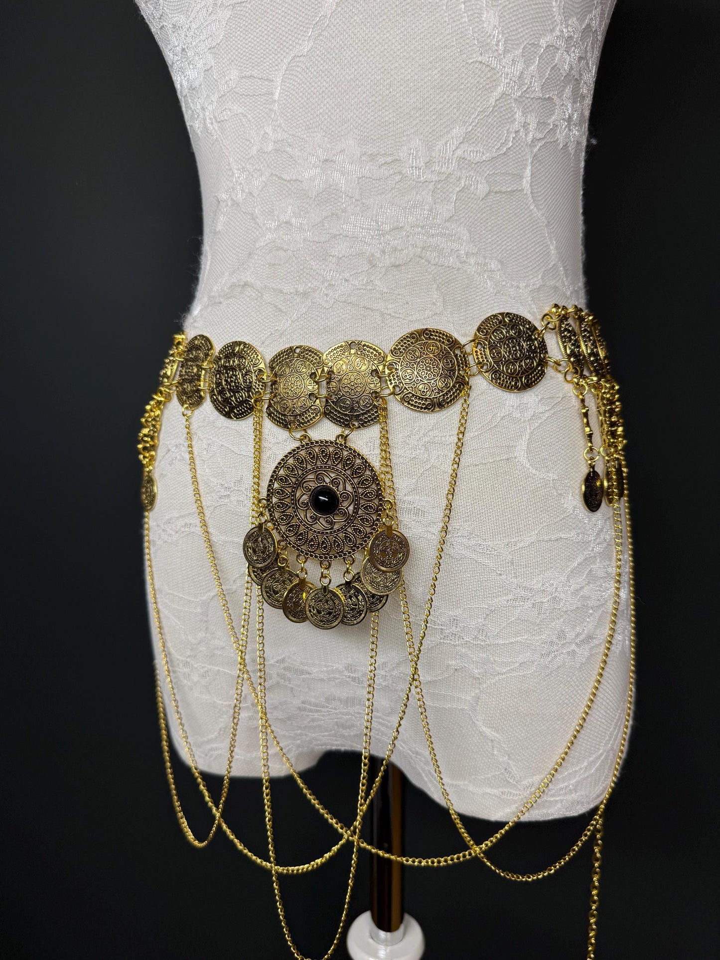 Handmade Gold Coin Belly Chain Belt: Festival Costume Jewelry 18-40inch